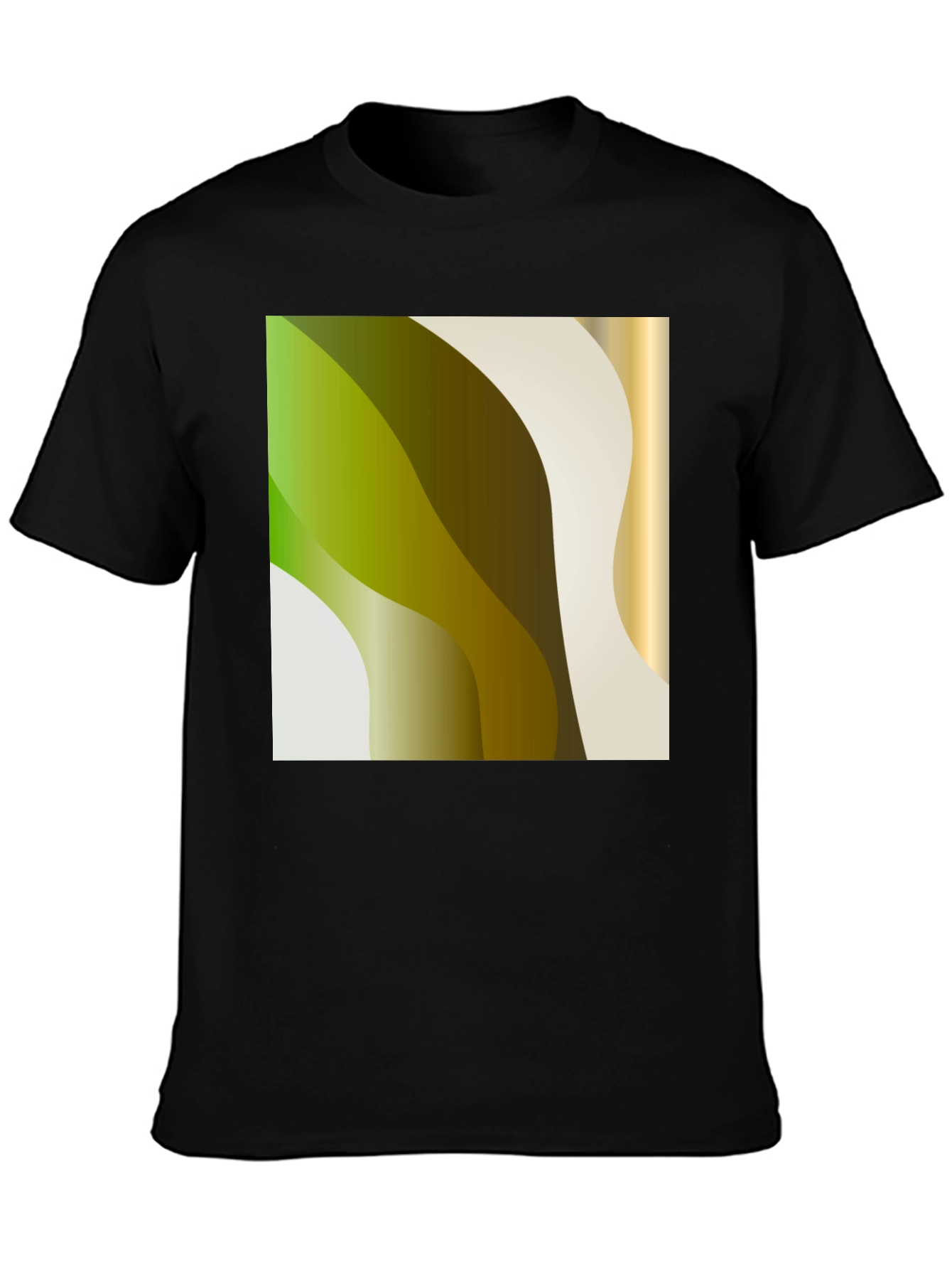Modern Abstract Wave Graphic Tee - Black - 3