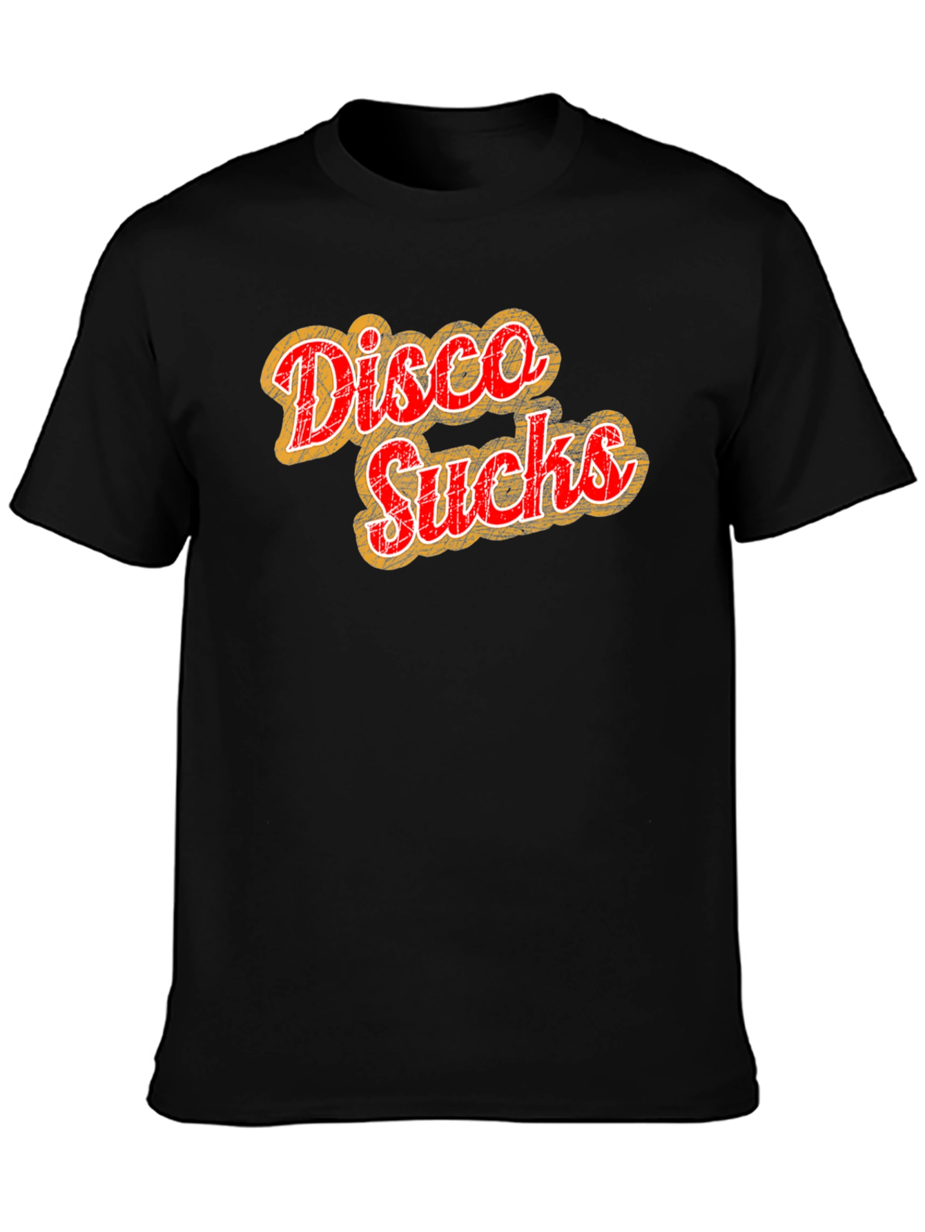 Black Disco Sucks Graphic Tee - Retro Style Black T-Shirt view 3