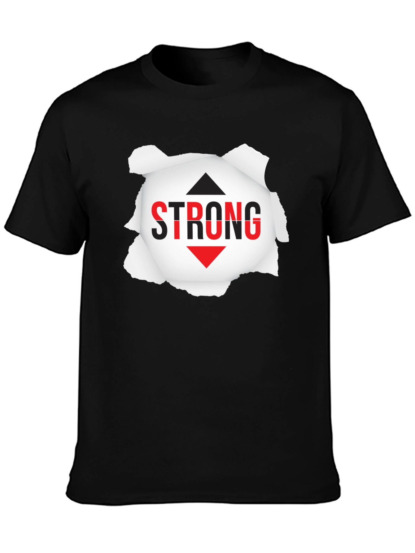 Black Strong Graphic Tee - Black Short Sleeve Shirt view 3
