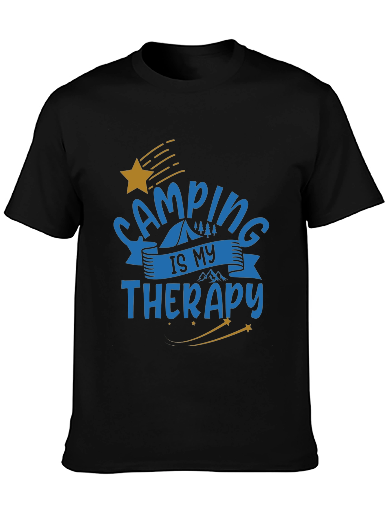 Black Camping is My Therapy Graphic T-Shirt view 3