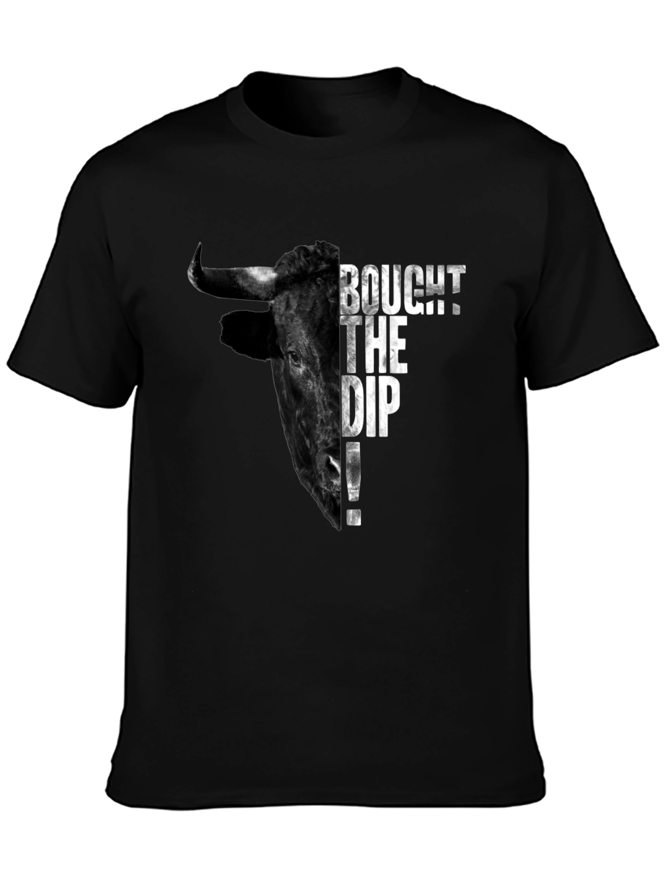 Black BOUGHT THE DIP! Bull Graphic Tee - Black view 3