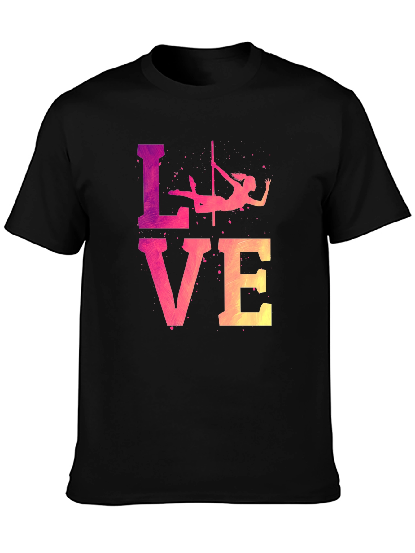 Black Pole Dancing Love Graphic T-Shirt view 3