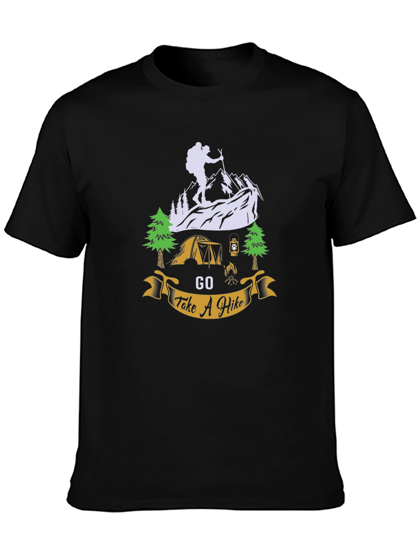 Black Go Take A Hike Graphic Tee - Outdoor Adventure T-Shirt view 3