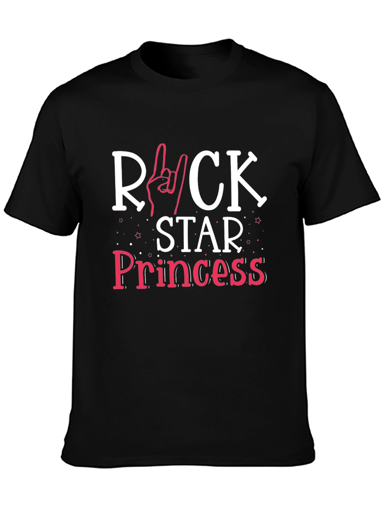 Black Rockstar Princess Graphic T-Shirt - Black Cotton Tee view 3