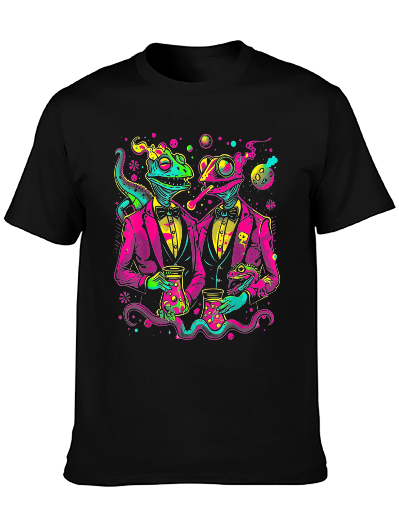 Black Lizard Tuxedo T-Shirt - Funky Reptile Design view 3