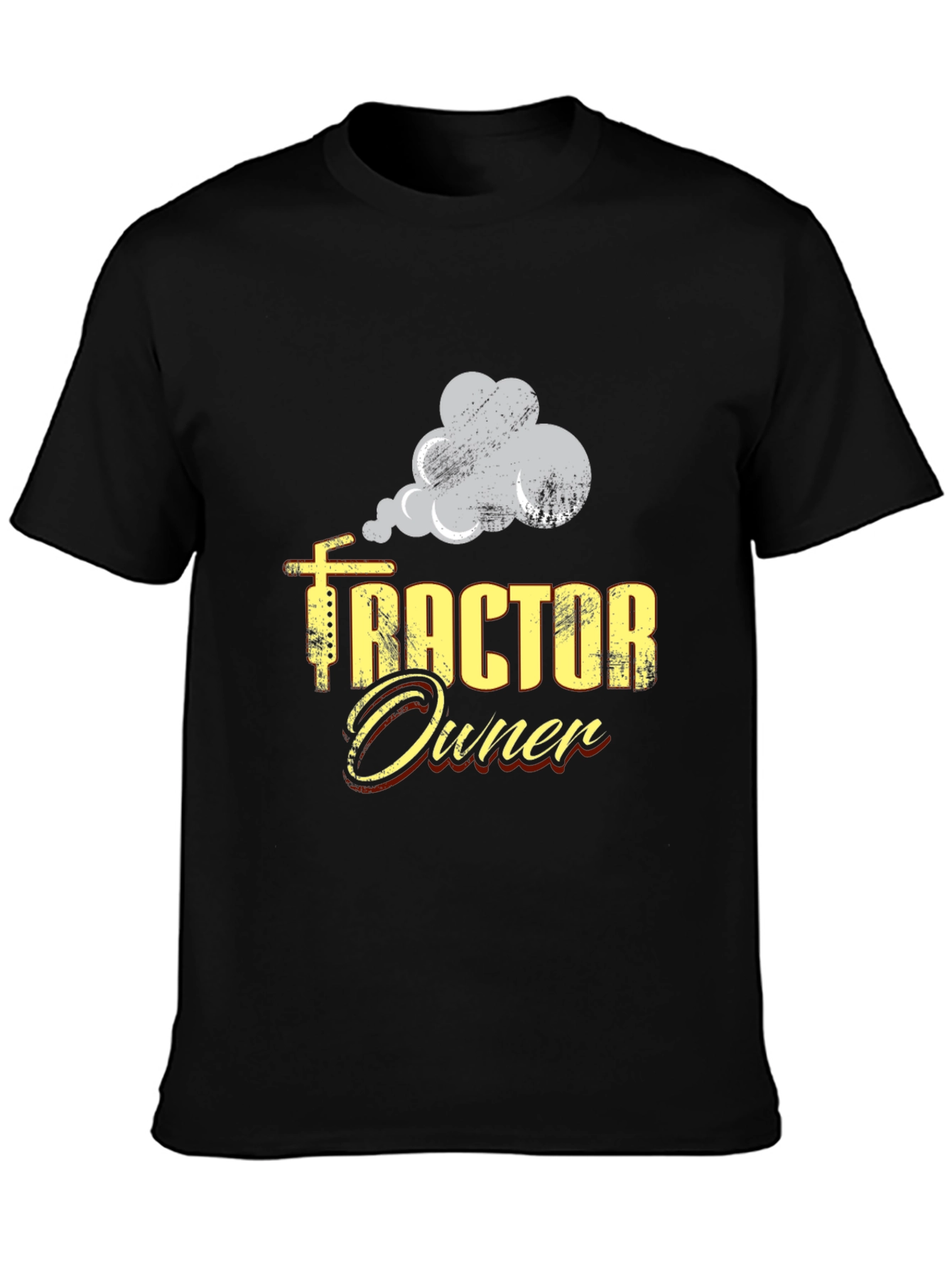Black Tractor Owner Black Graphic Tee view 3