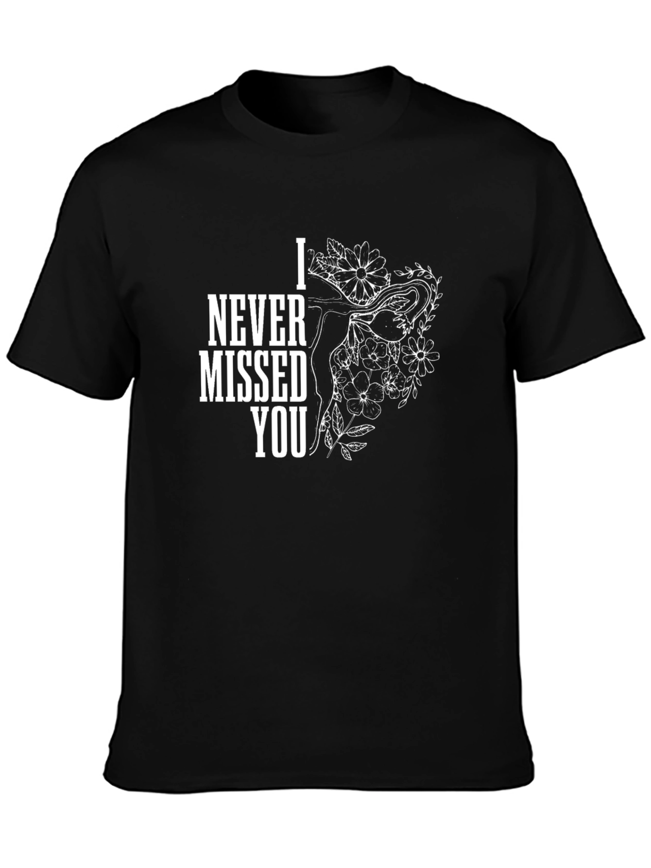 Black I Never Missed You Graphic Tee - Black Cotton view 3