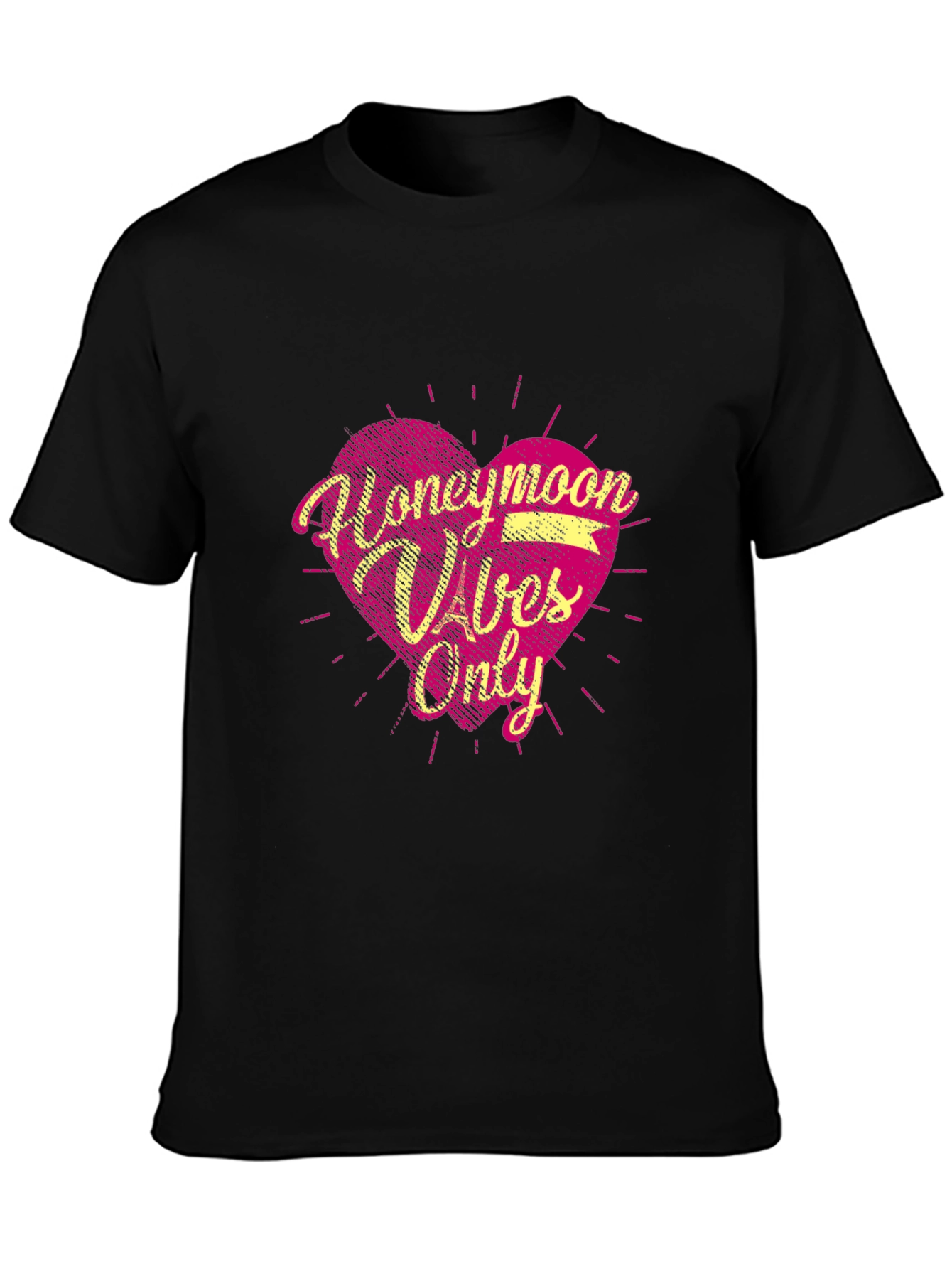 Black Honeymoon Vibes Only Graphic Tee - Black view 3
