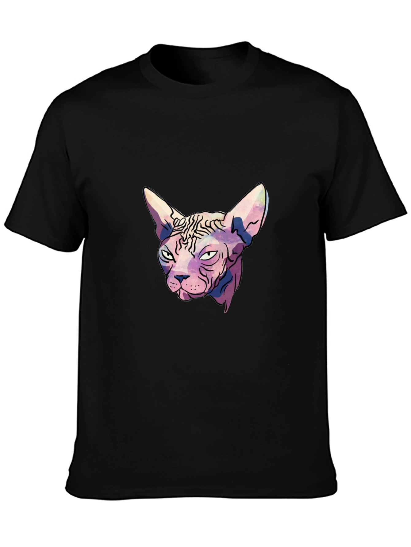 Black Sphynx Cat Graphic T-Shirt - Unique Design view 3
