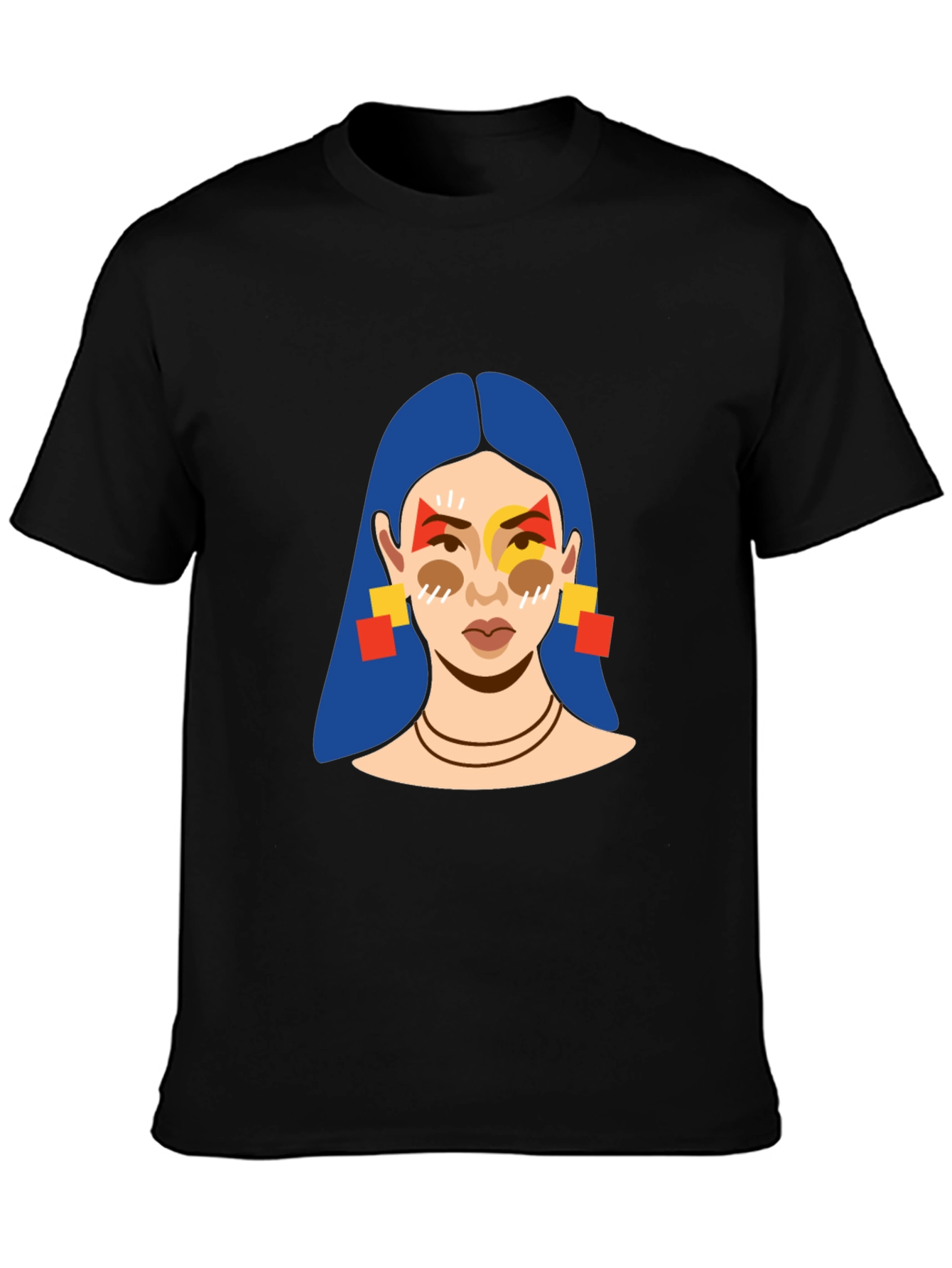 Black Graphic Print Crew Neck T-Shirt view 3