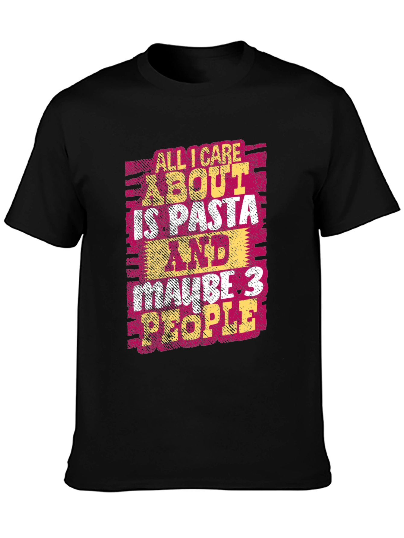 Black Pasta Lover T-Shirt - Funny Graphic Tee view 3