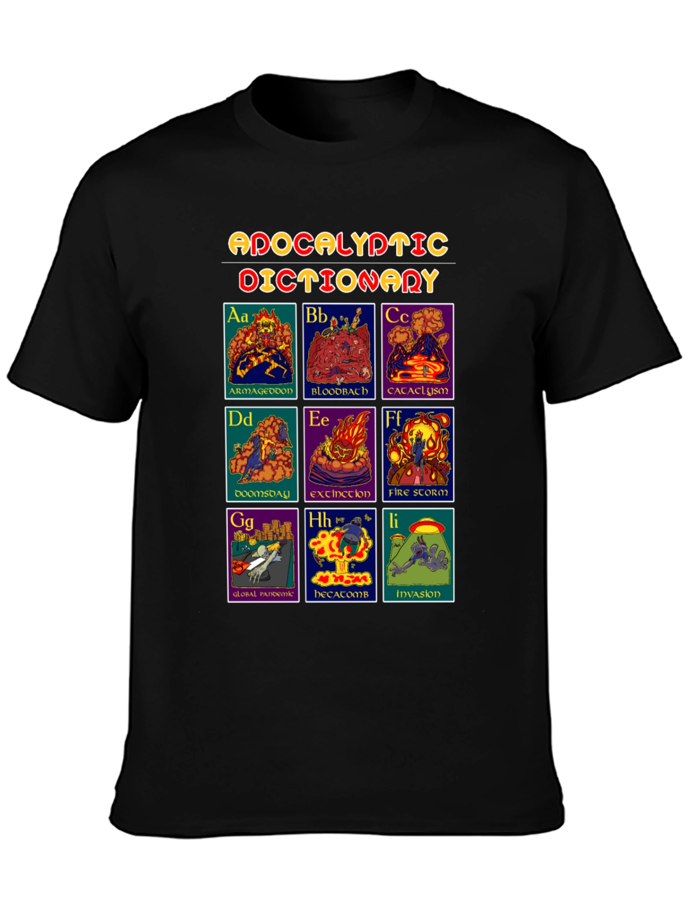 Black Apocalyptic Dictionary Graphic T-Shirt - Black view 3