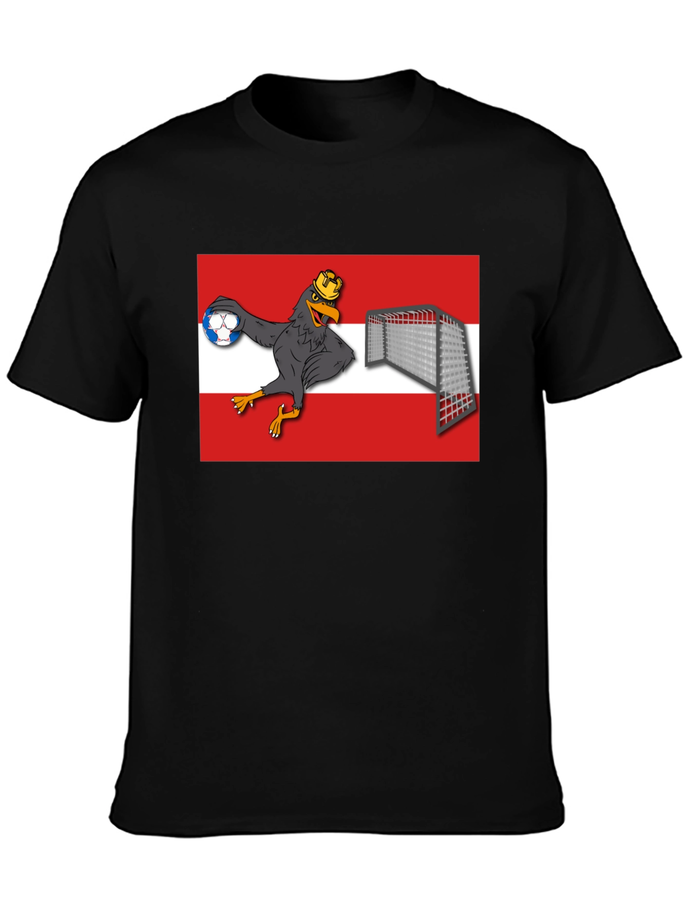 Black Austria Handball T-Shirt Funny Austrian Bird view 3