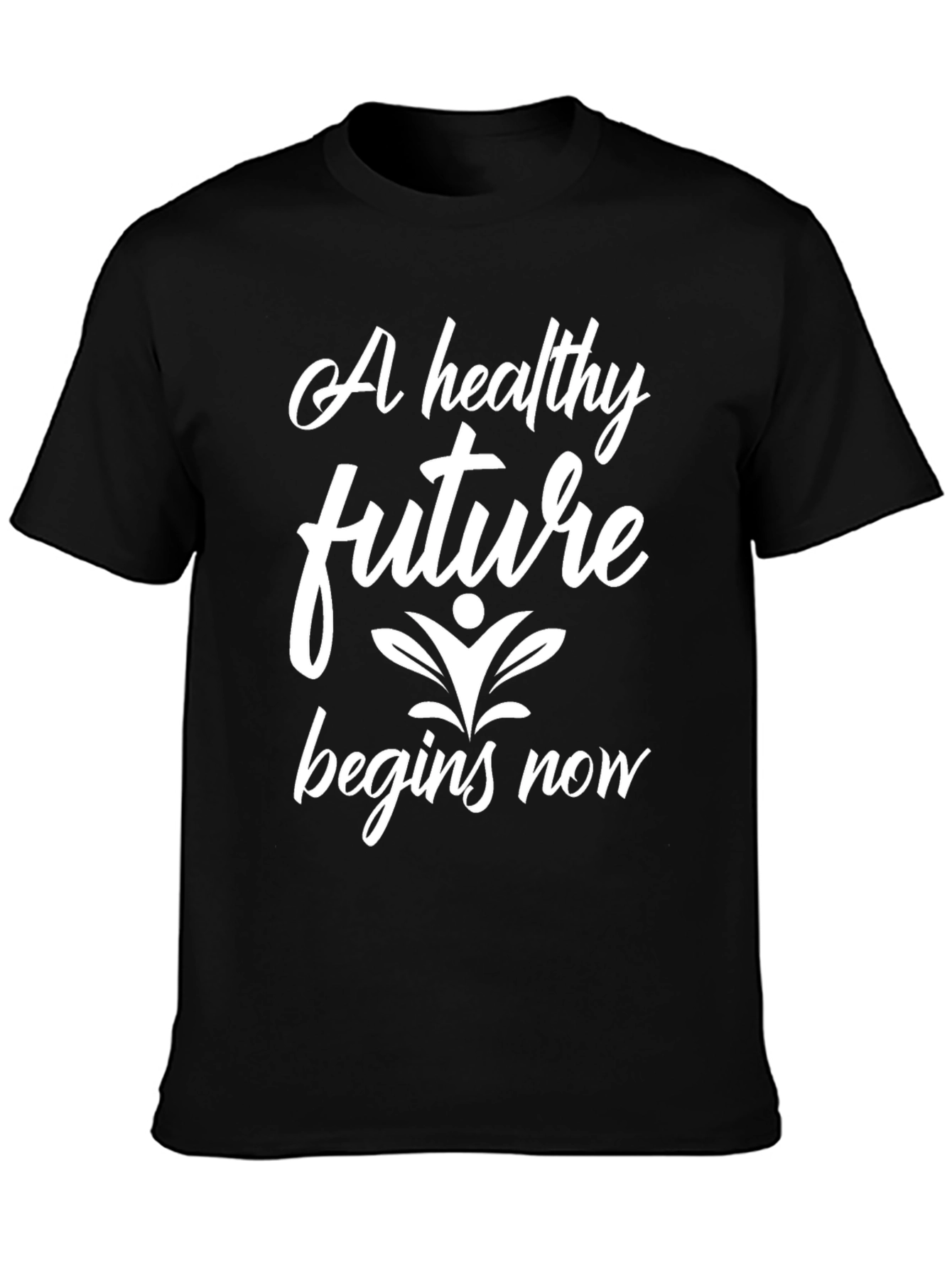 Black Healthy Future Begins Now Black T-Shirt view 3