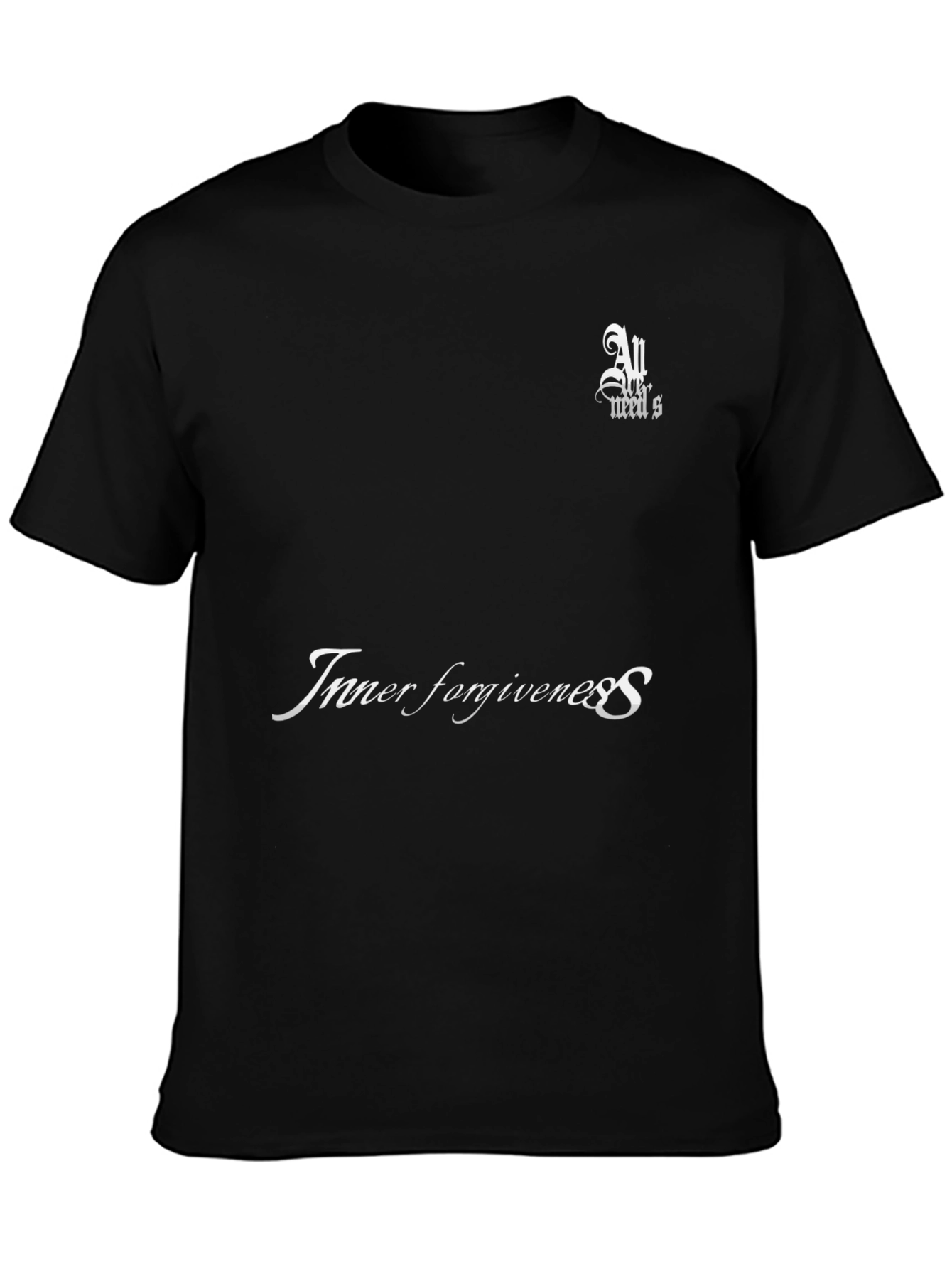 Black Inner Forgiveness Black Graphic T-Shirt view 3