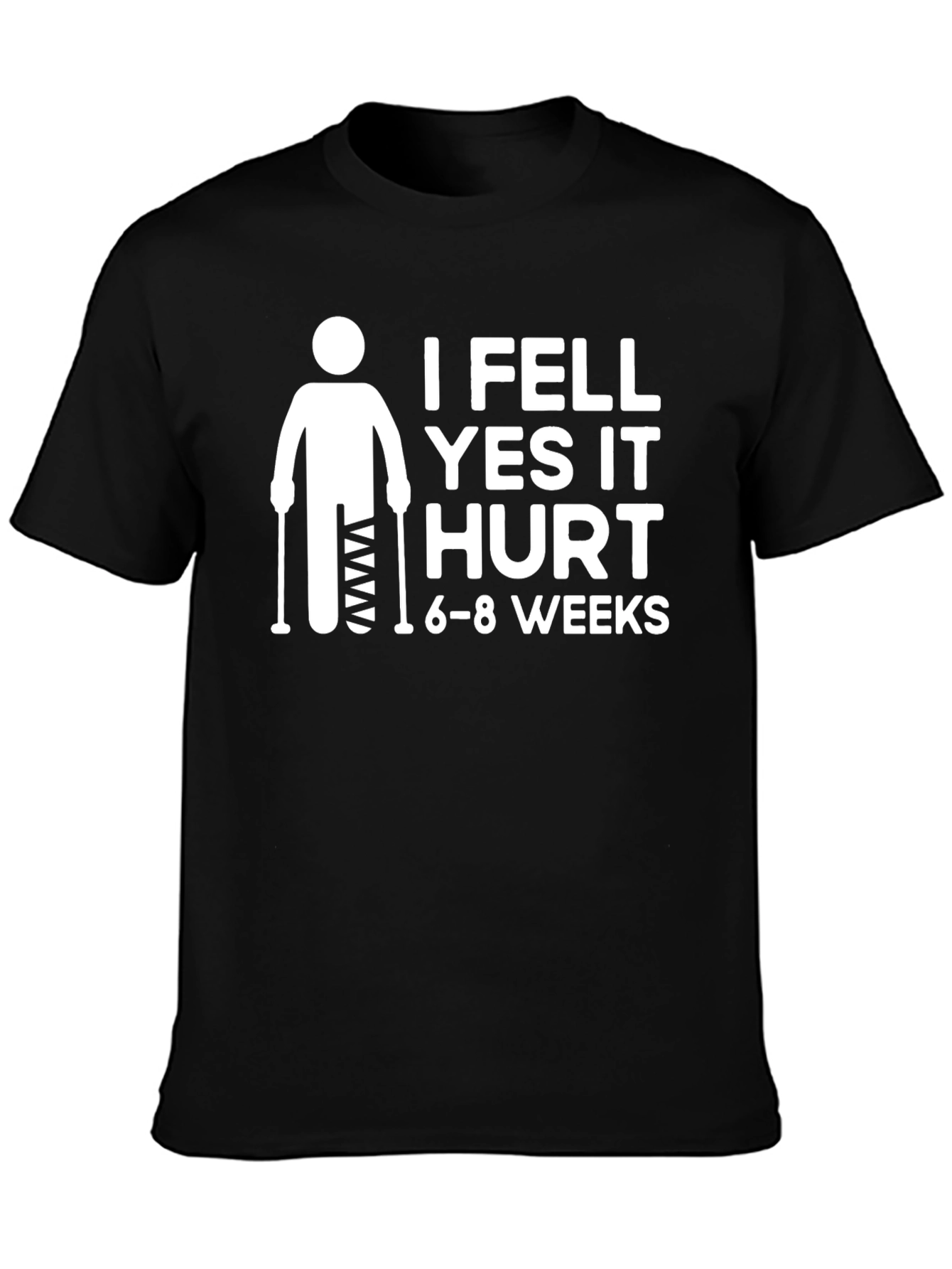 Black I Fell Yes It Hurt T-Shirt view 3
