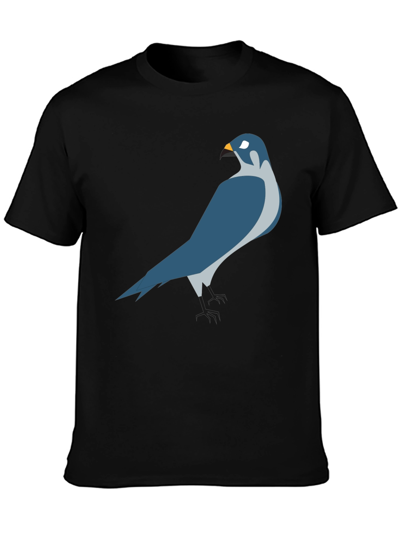 Black Cool Falcon Graphic T-Shirt - Black Cotton Blend view 3