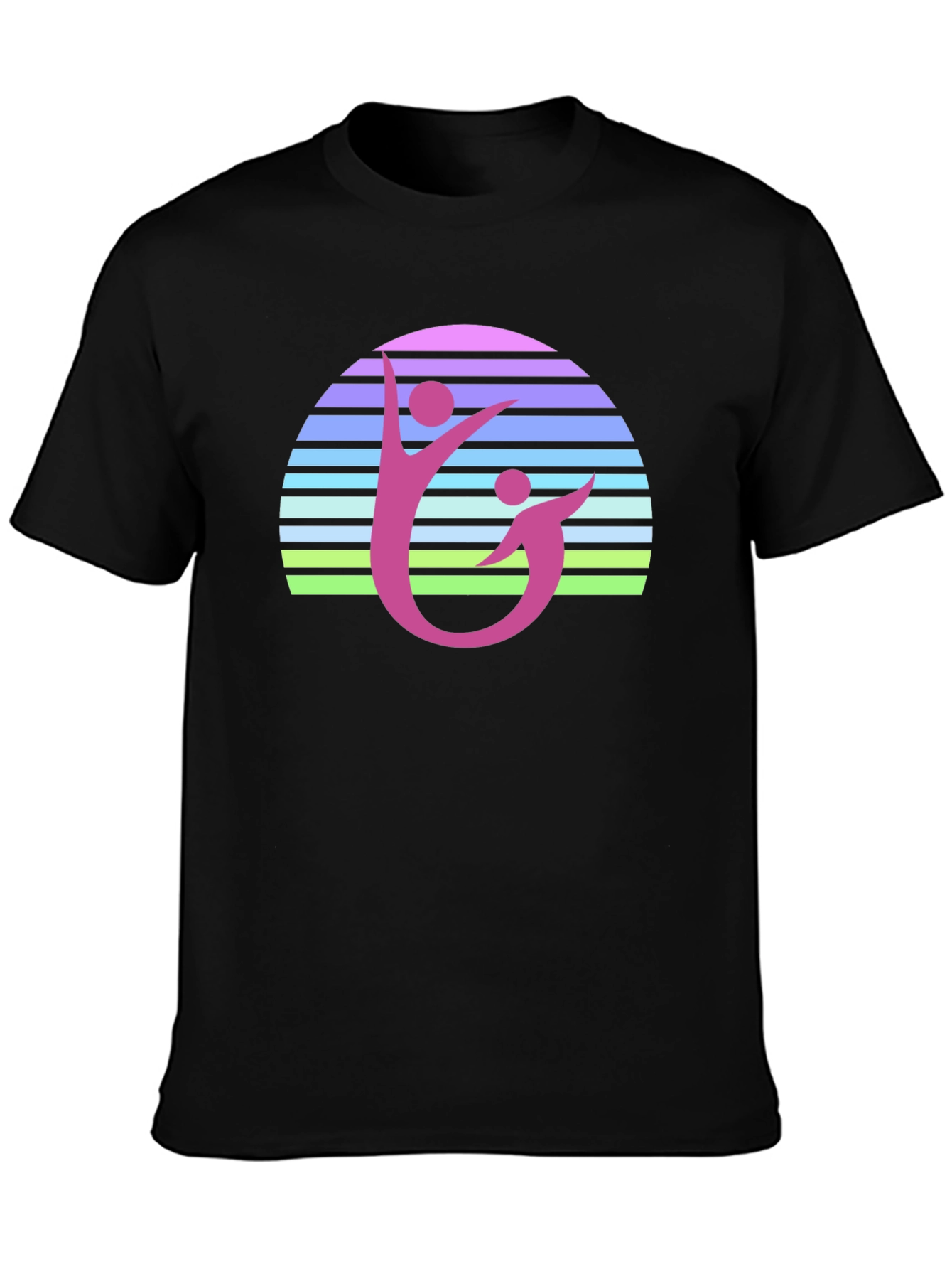 Black Retro Sunset Duo Graphic Tee view 3