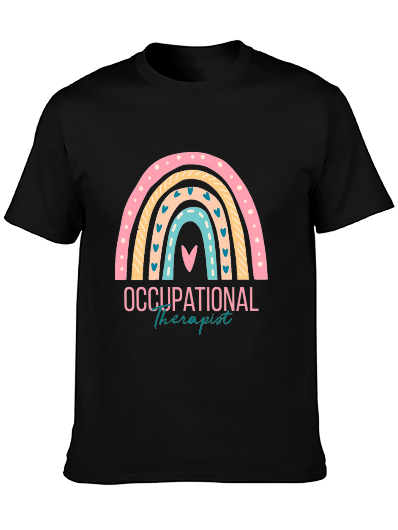 Black Occupational Therapist Rainbow T-Shirt view 3