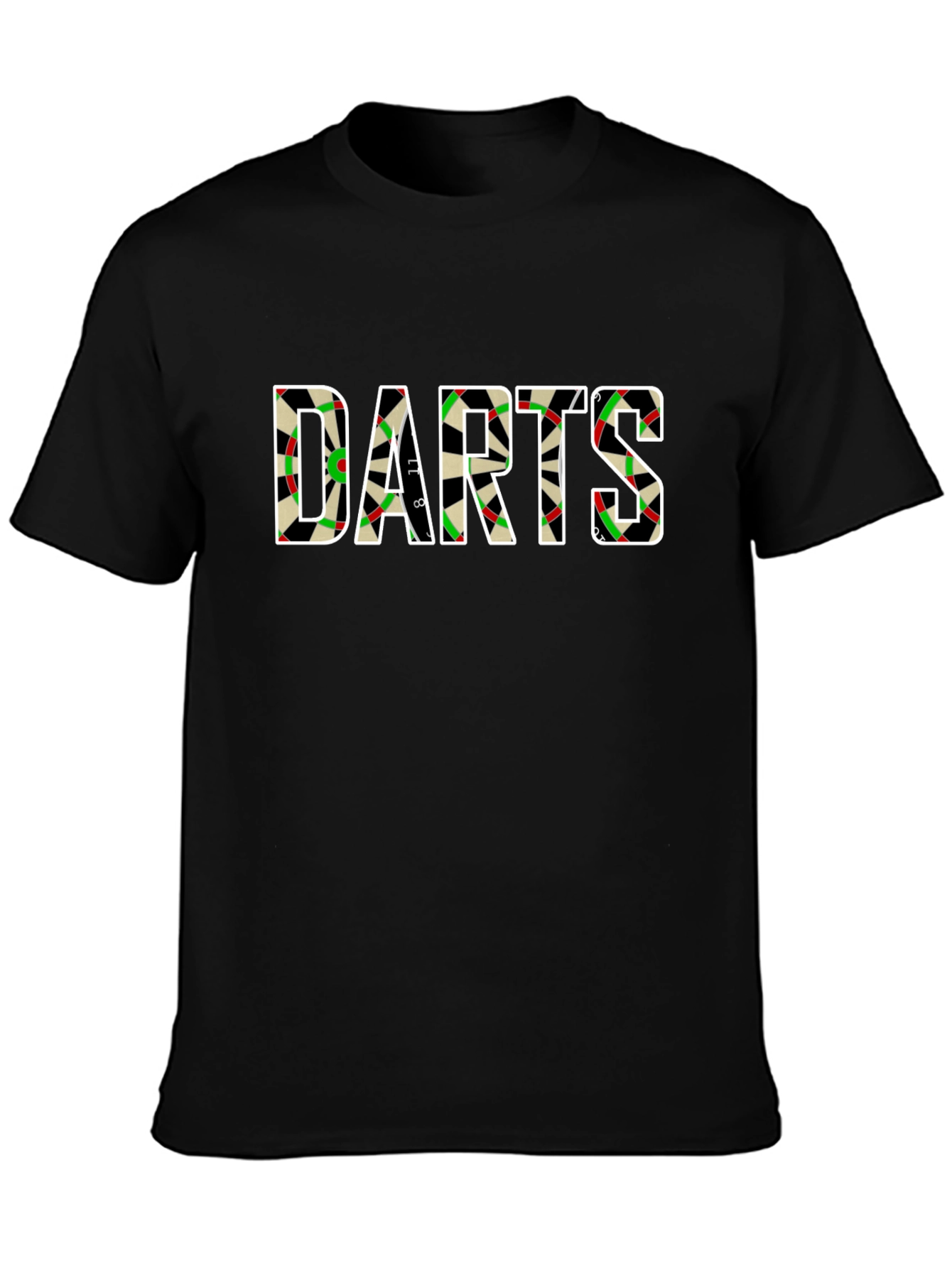 Black Darts Board Graphic Tee - Stylish Darts Lover Shirt view 3