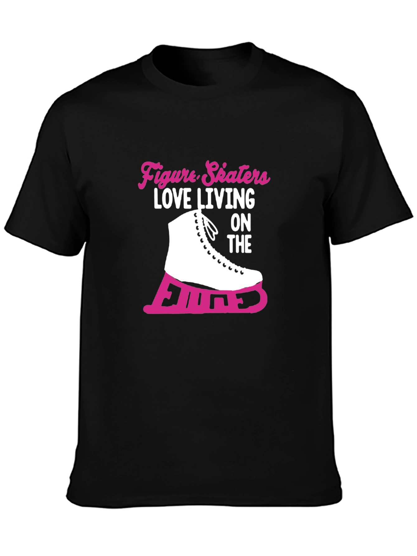 Black Figure Skaters Love Living on the Edge T-Shirt view 3
