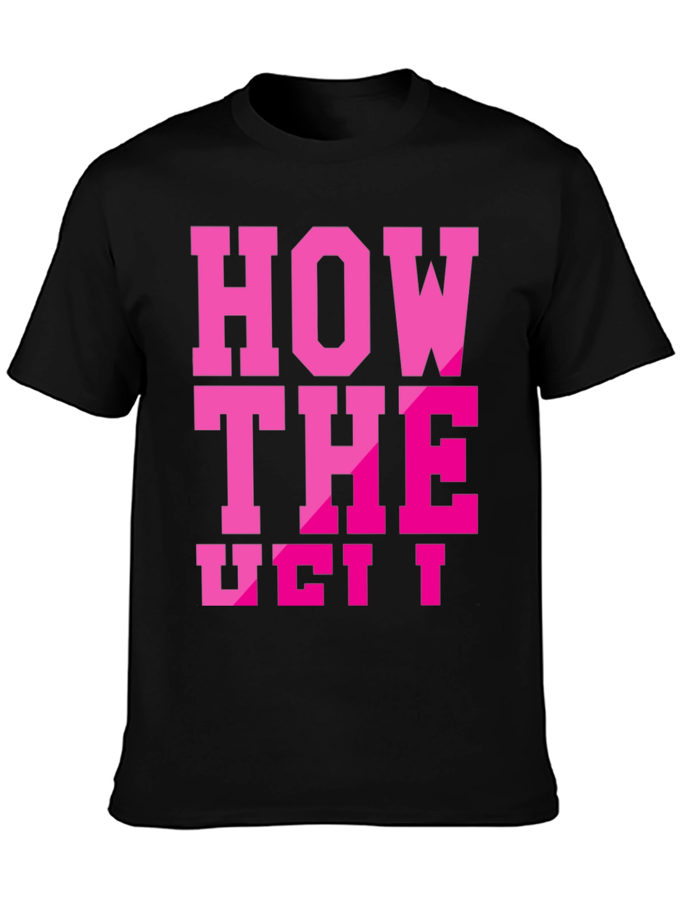 Black How the Ueit Funny T-Shirt view 3