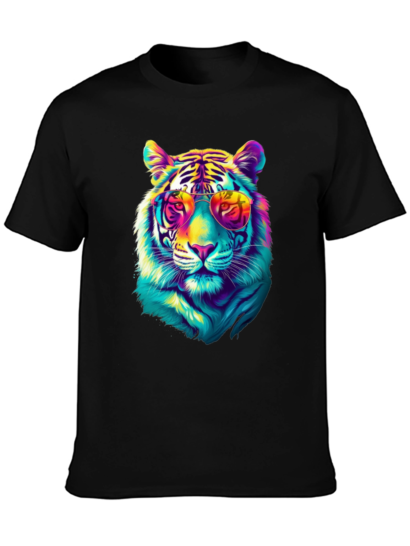 Black Cool Tiger Graphic Tee - Black view 3