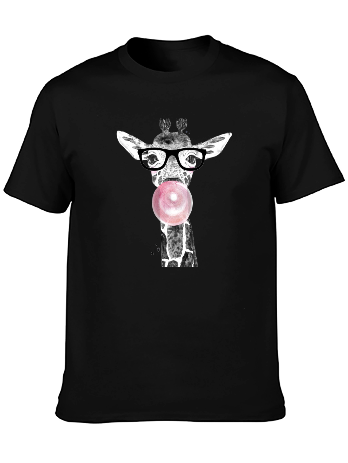 Black Giraffe Bubble Gum Graphic Tee view 3