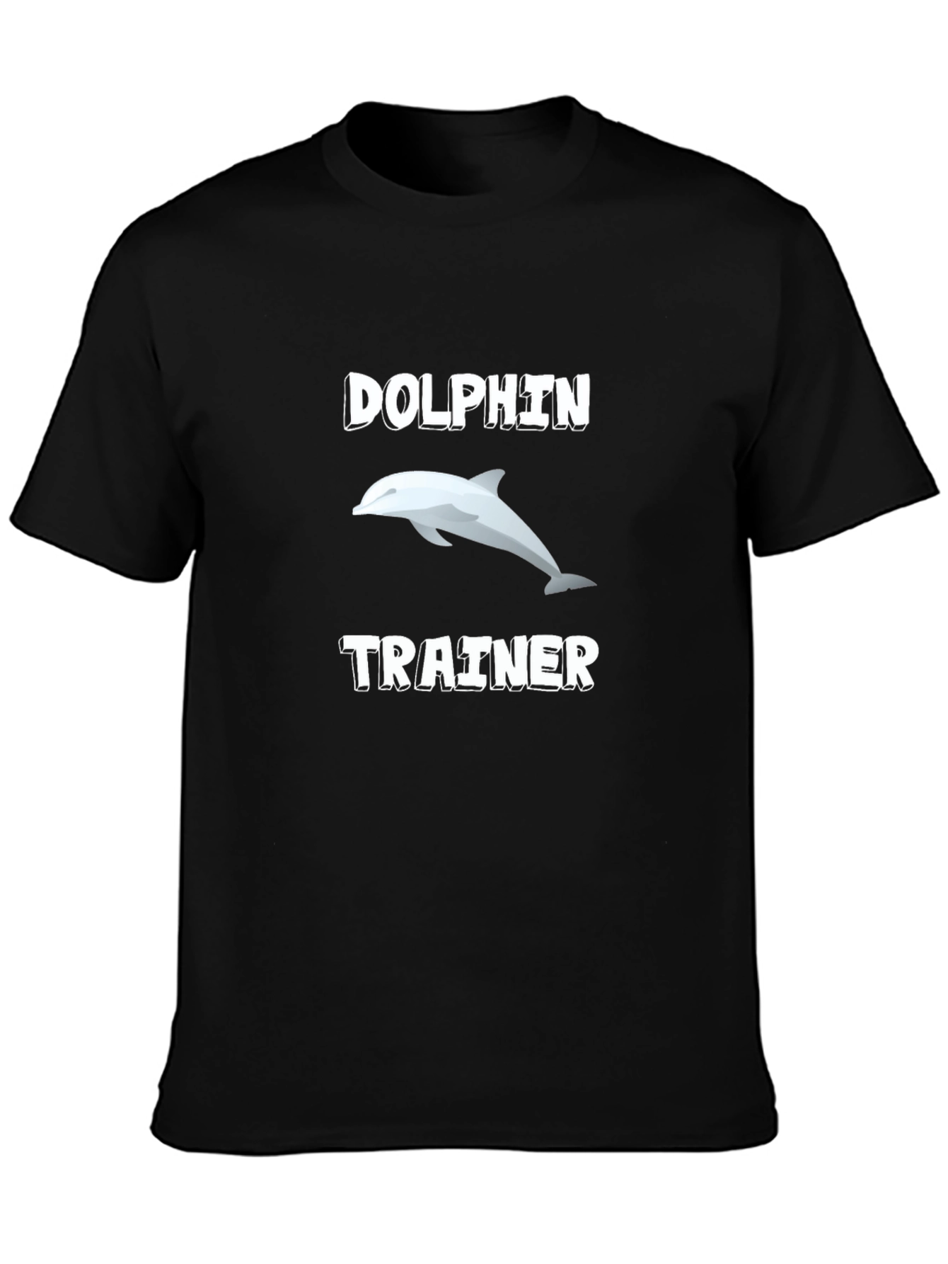 Black Dolphin Trainer Black T-Shirt view 3