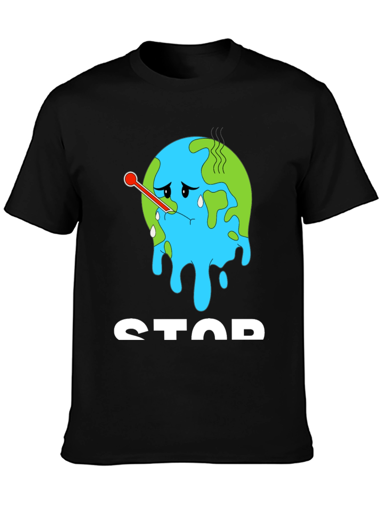 Black Stop Climate Change T-Shirt view 3
