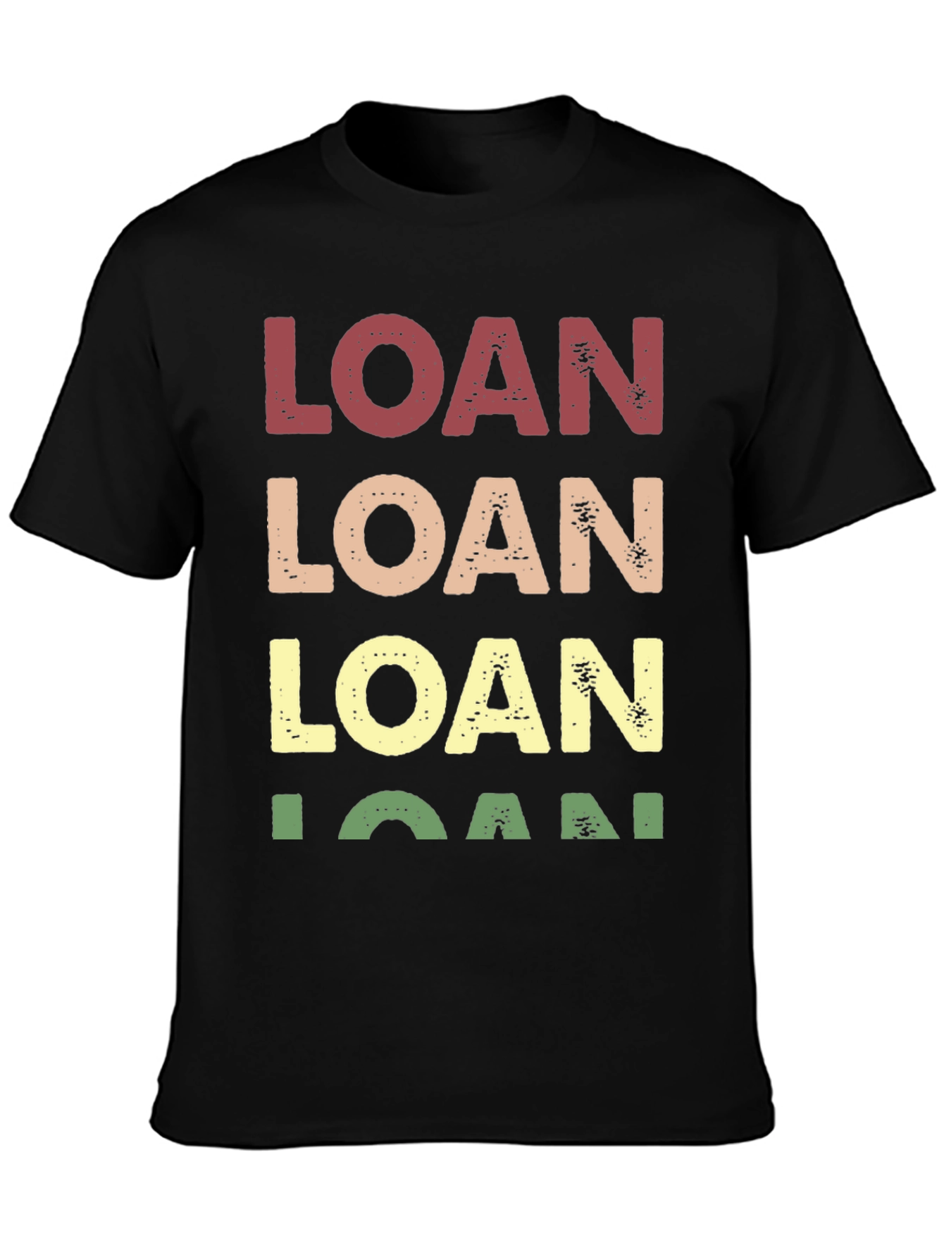 Black Retro Loan T-Shirt, Funny Finance Tee view 3