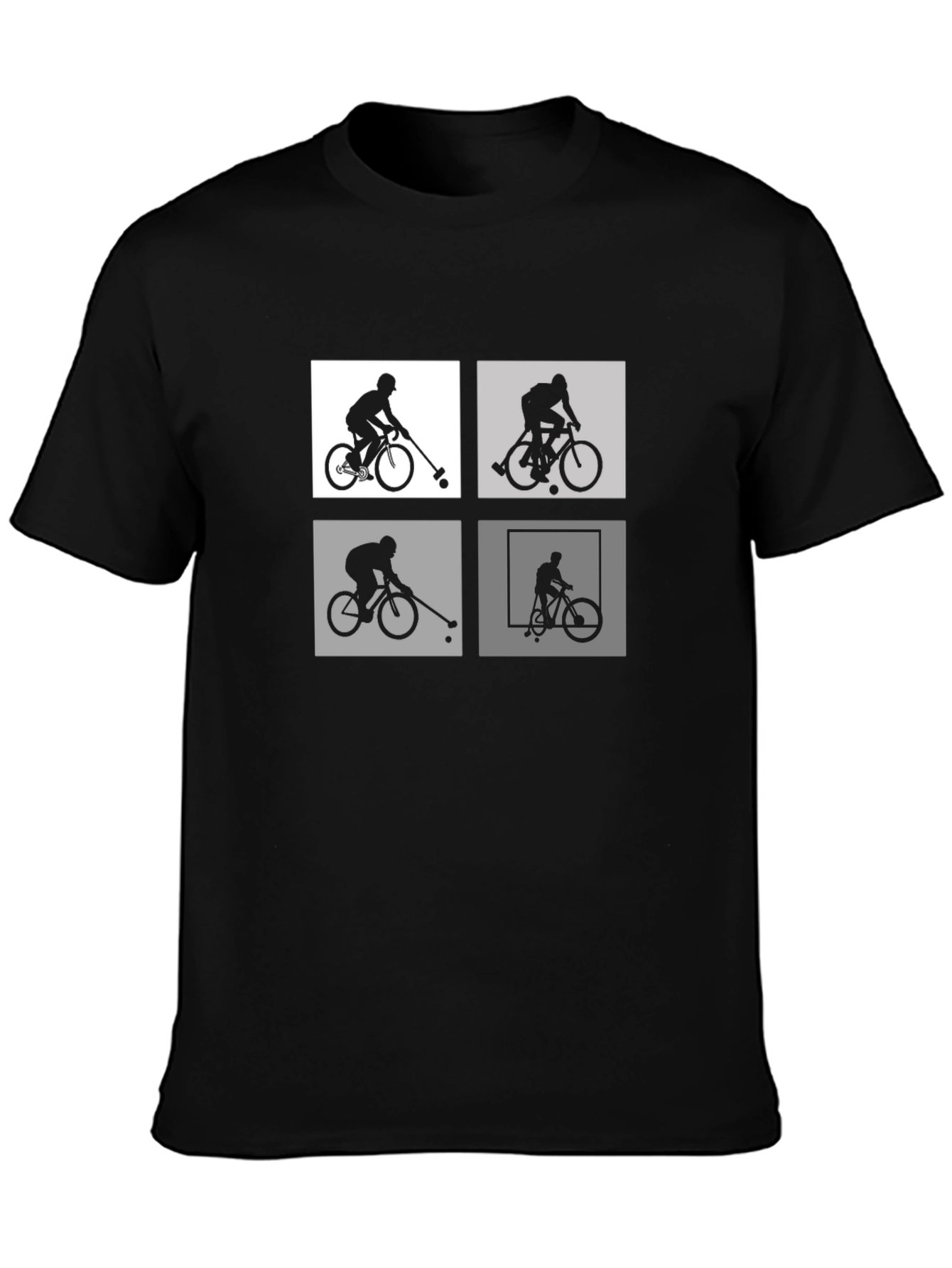 Black Bike Polo T-Shirt - Unique Design view 3