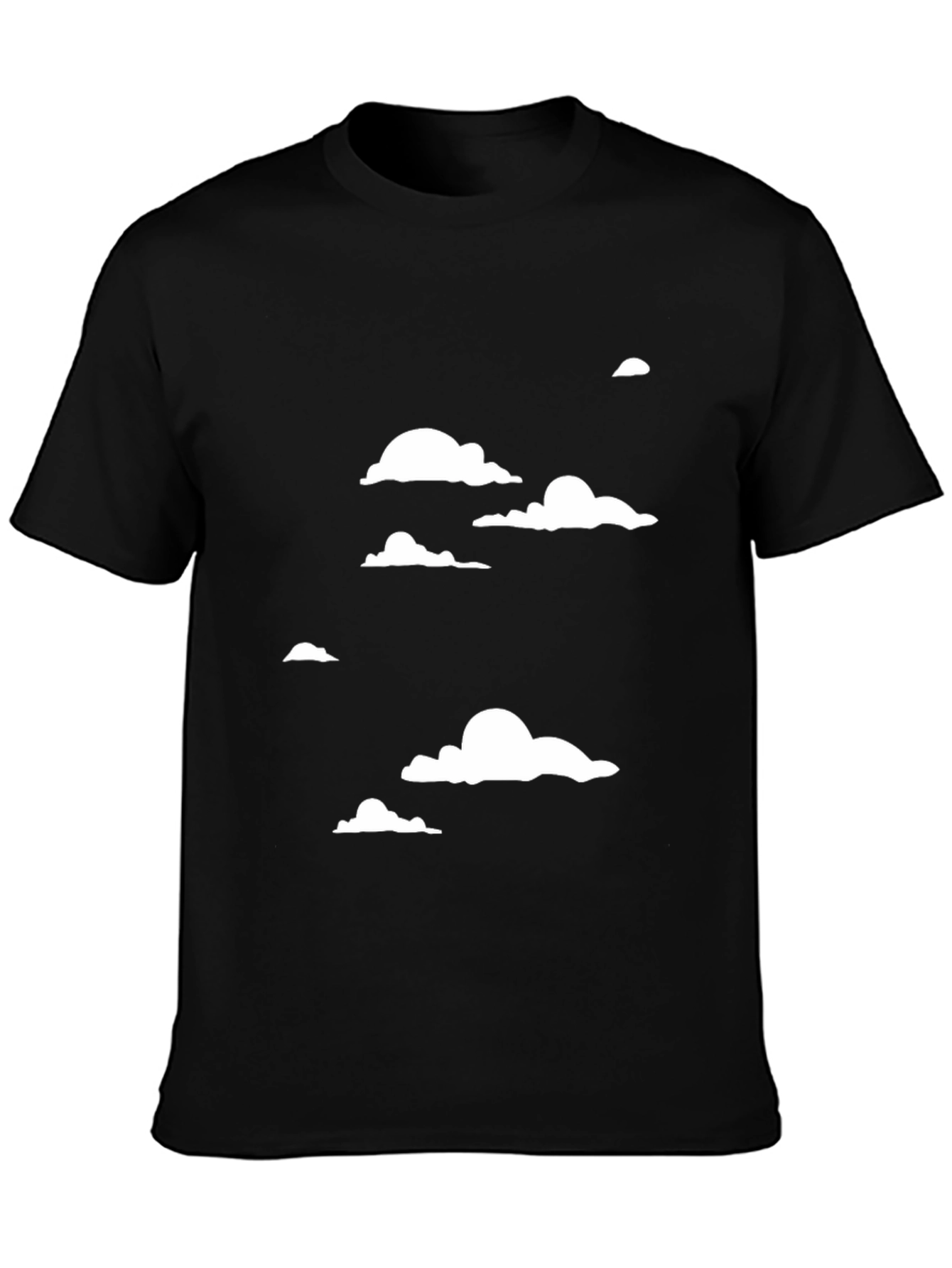 Black Cloudscape Graphic Tee - Black Cotton T-Shirt view 3
