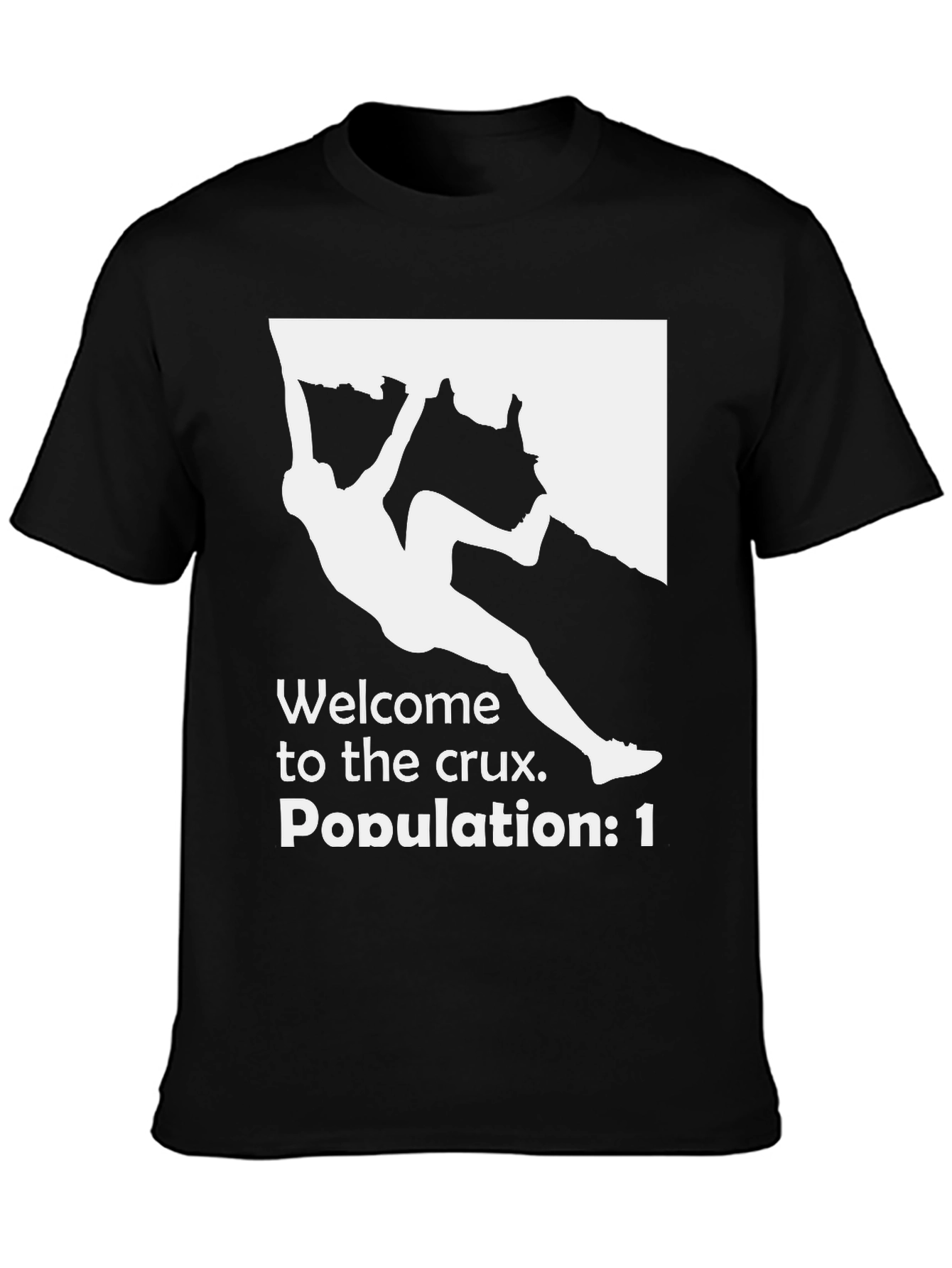 Black Welcome to the Crux Climbing T-Shirt view 3