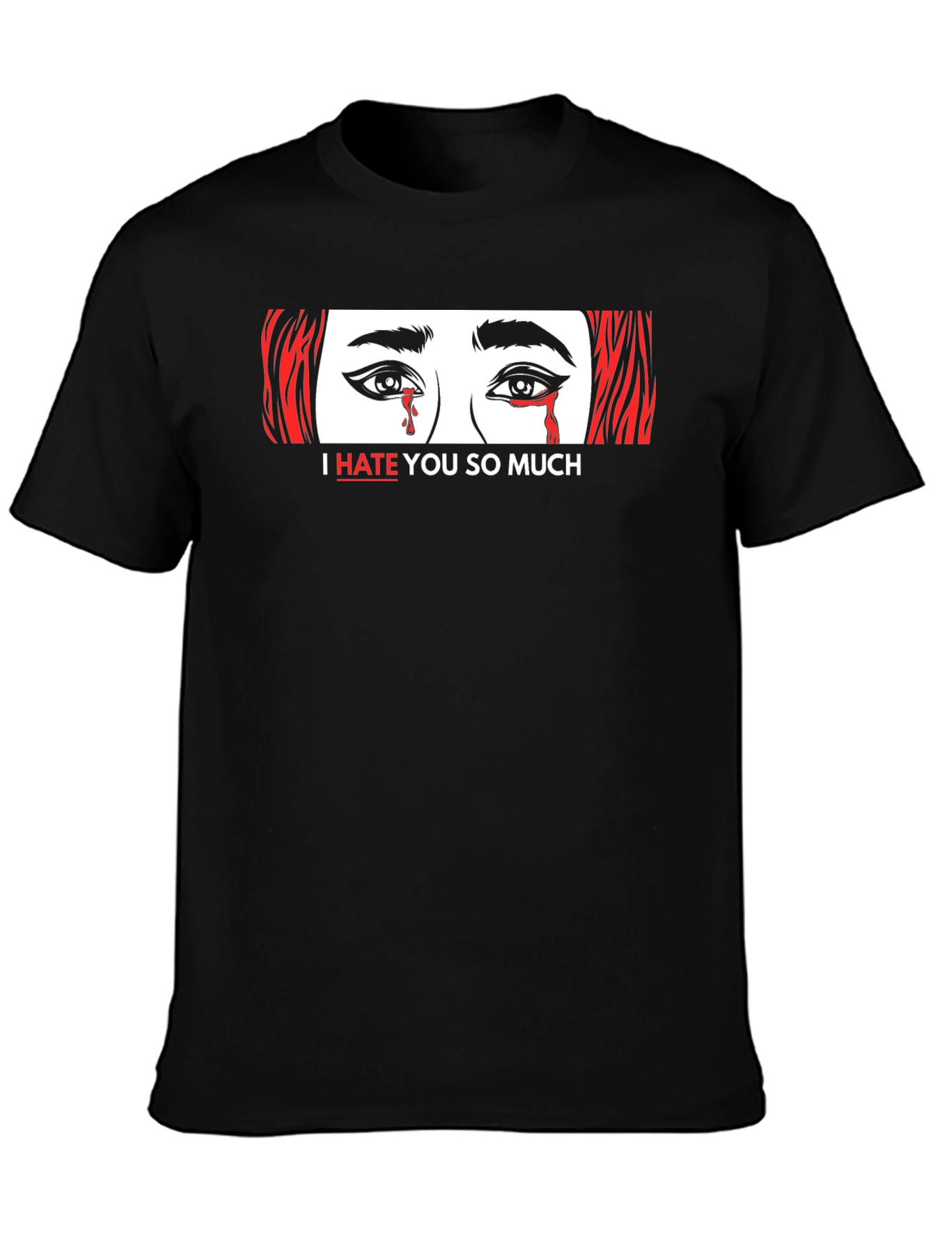 Black I Hate You So Much Graphic Tee view 3