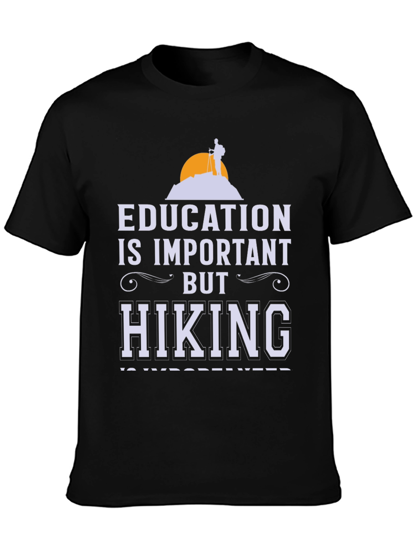 Black Education vs Hiking Graphic Tee view 3
