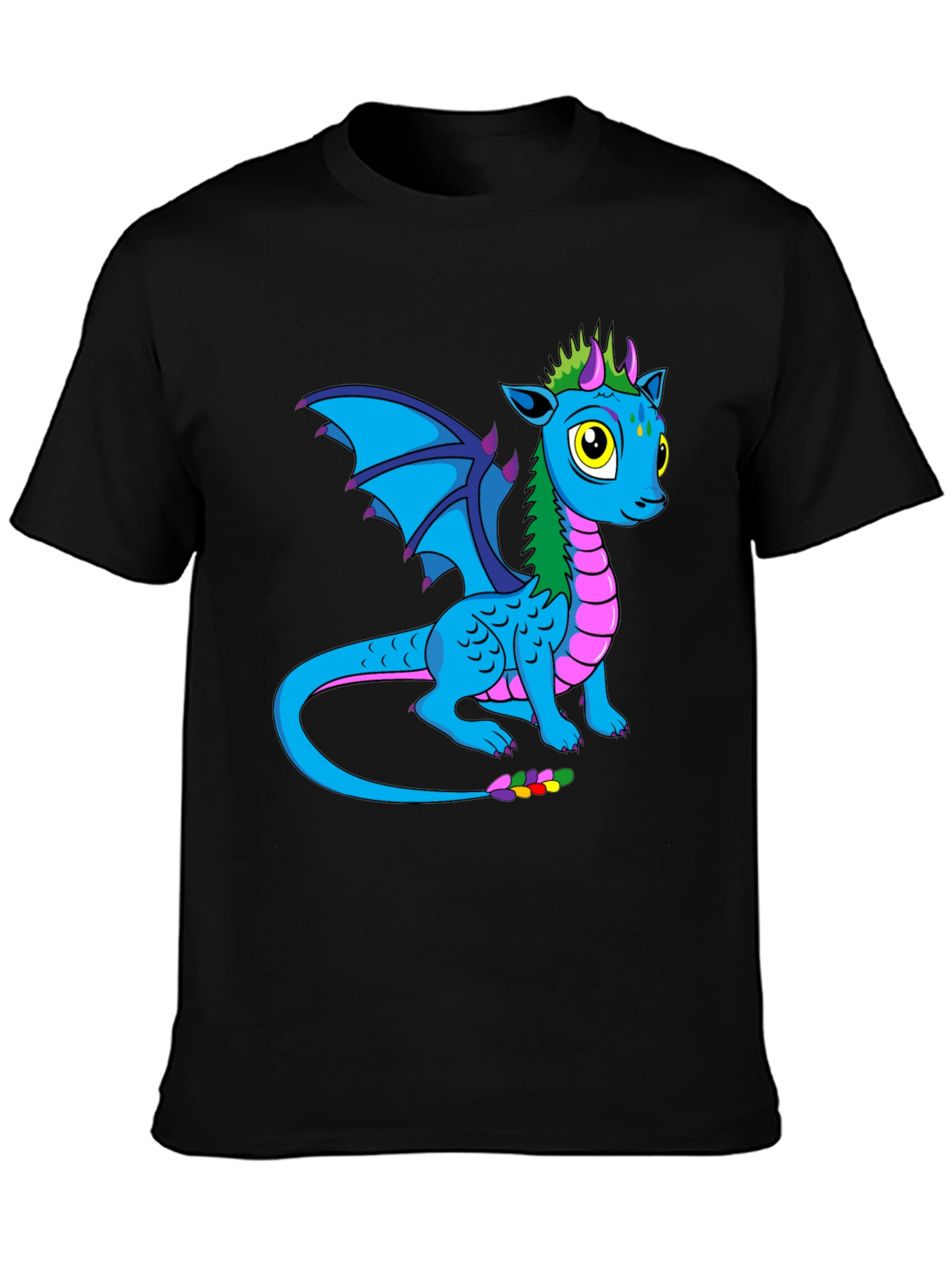 Black Dragon Graphic T-Shirt - Black Cotton Tee view 3