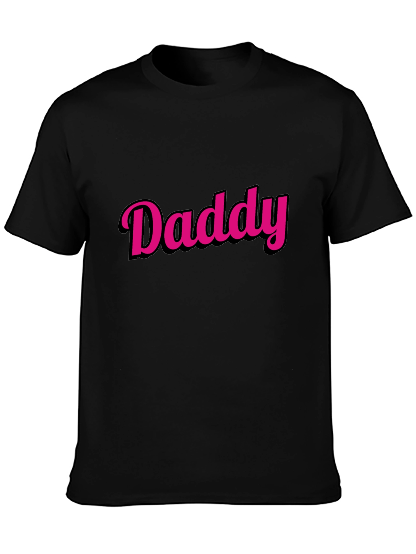 Black Daddy Graphic Tee - Trendy Pink Text on Black view 3