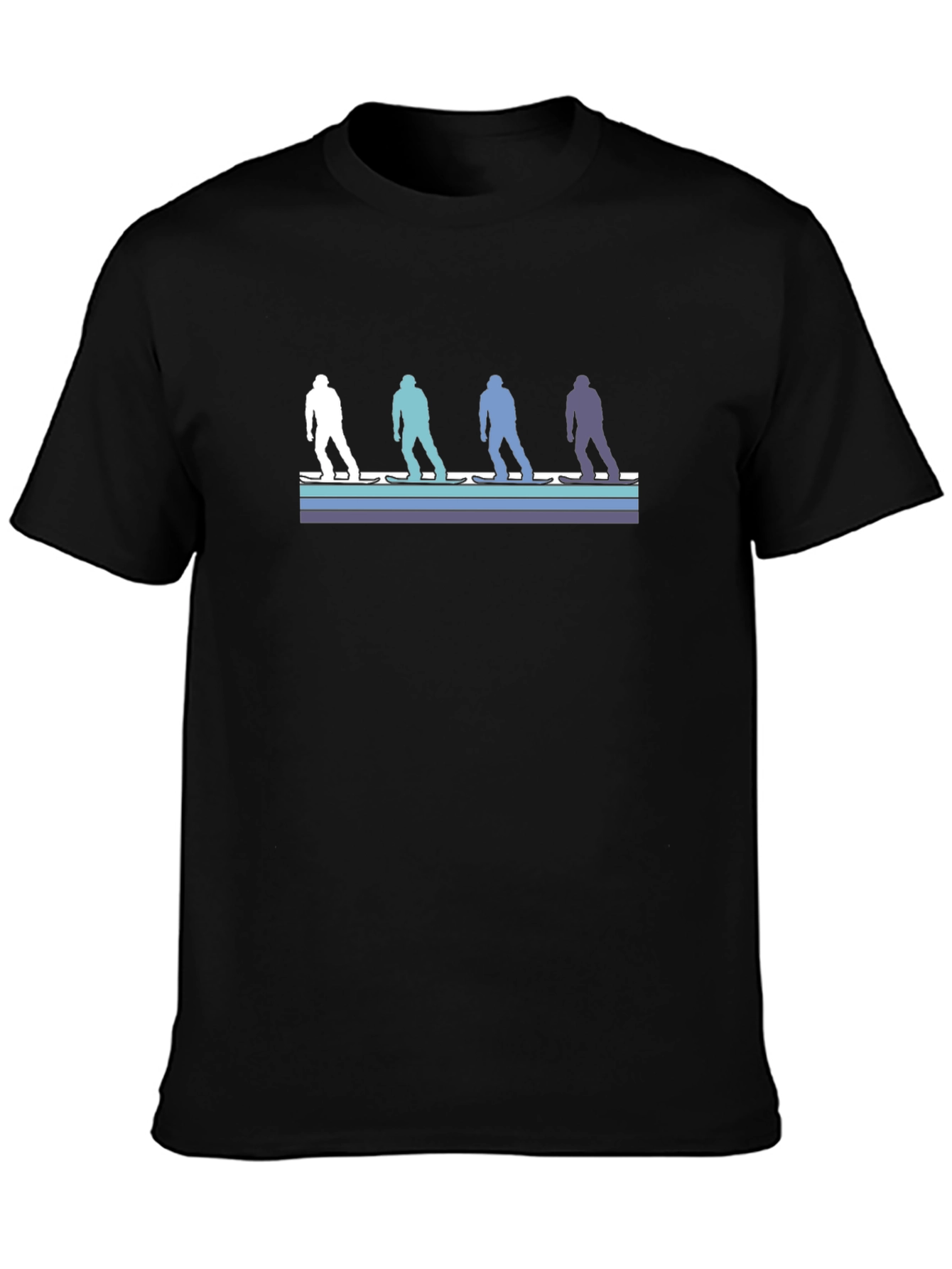 Black Retro Skier Silhouette Graphic Tee view 3