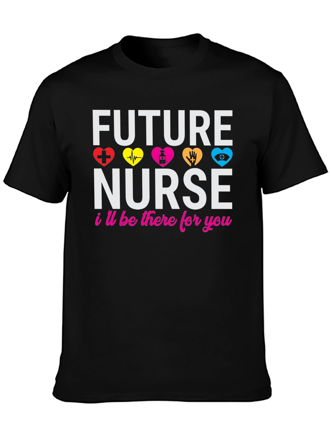 Black Future Nurse T-Shirt: Healthcare Hero Apparel view 3