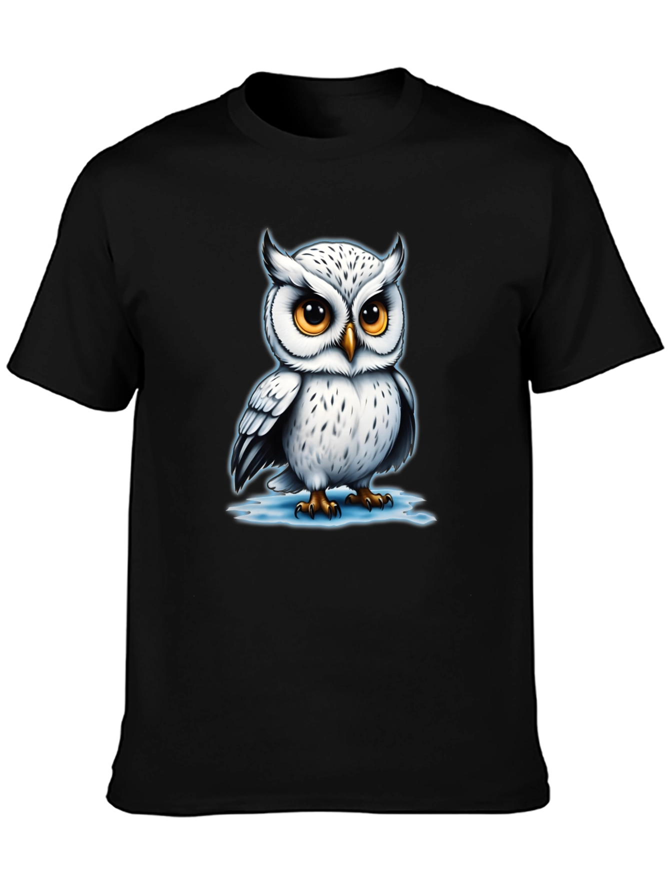 Black Owl Graphic Tee - Cool Bird Lover T-Shirt view 3