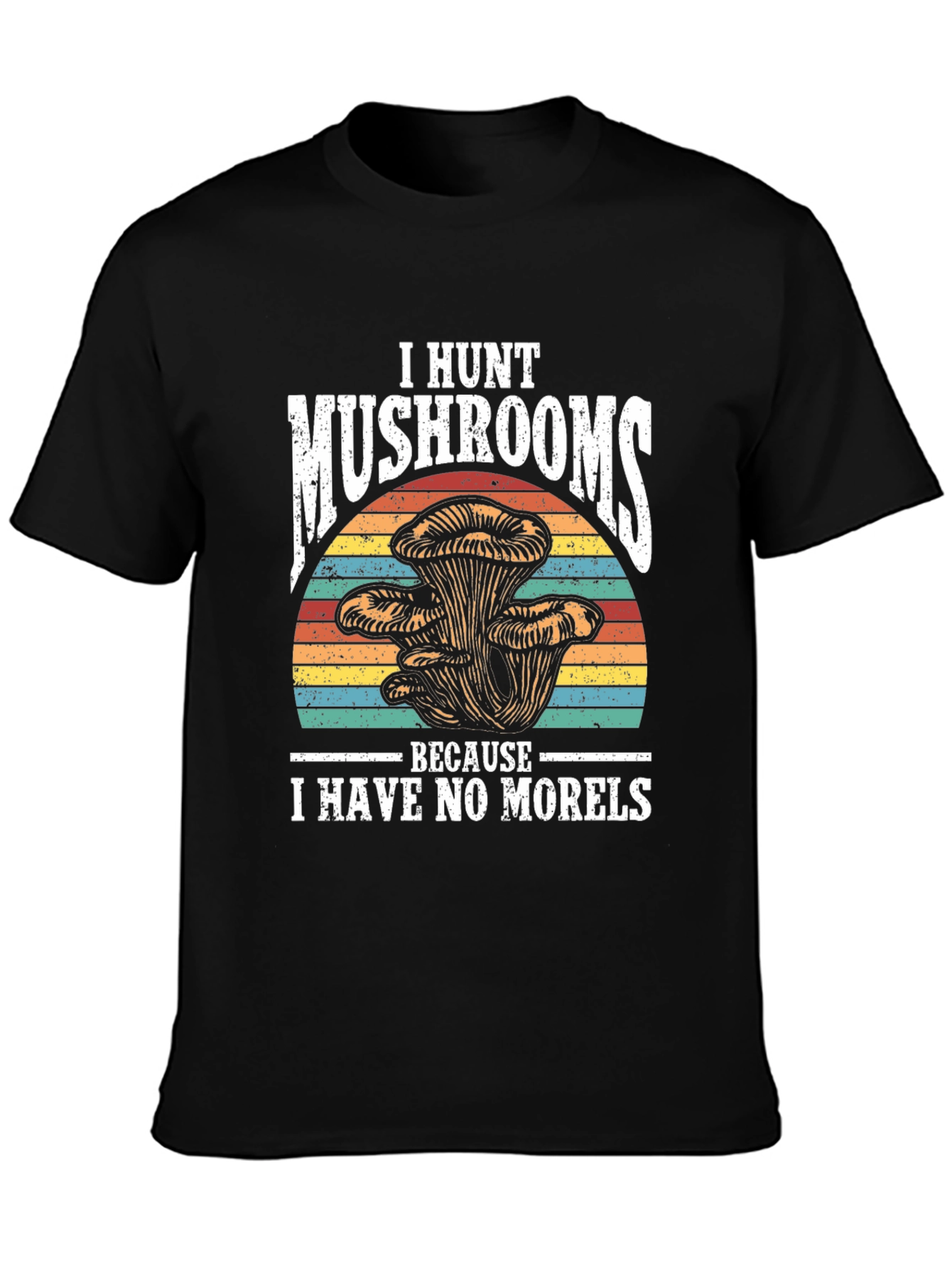 Black Mushroom Hunter Novelty Graphic Tee view 3