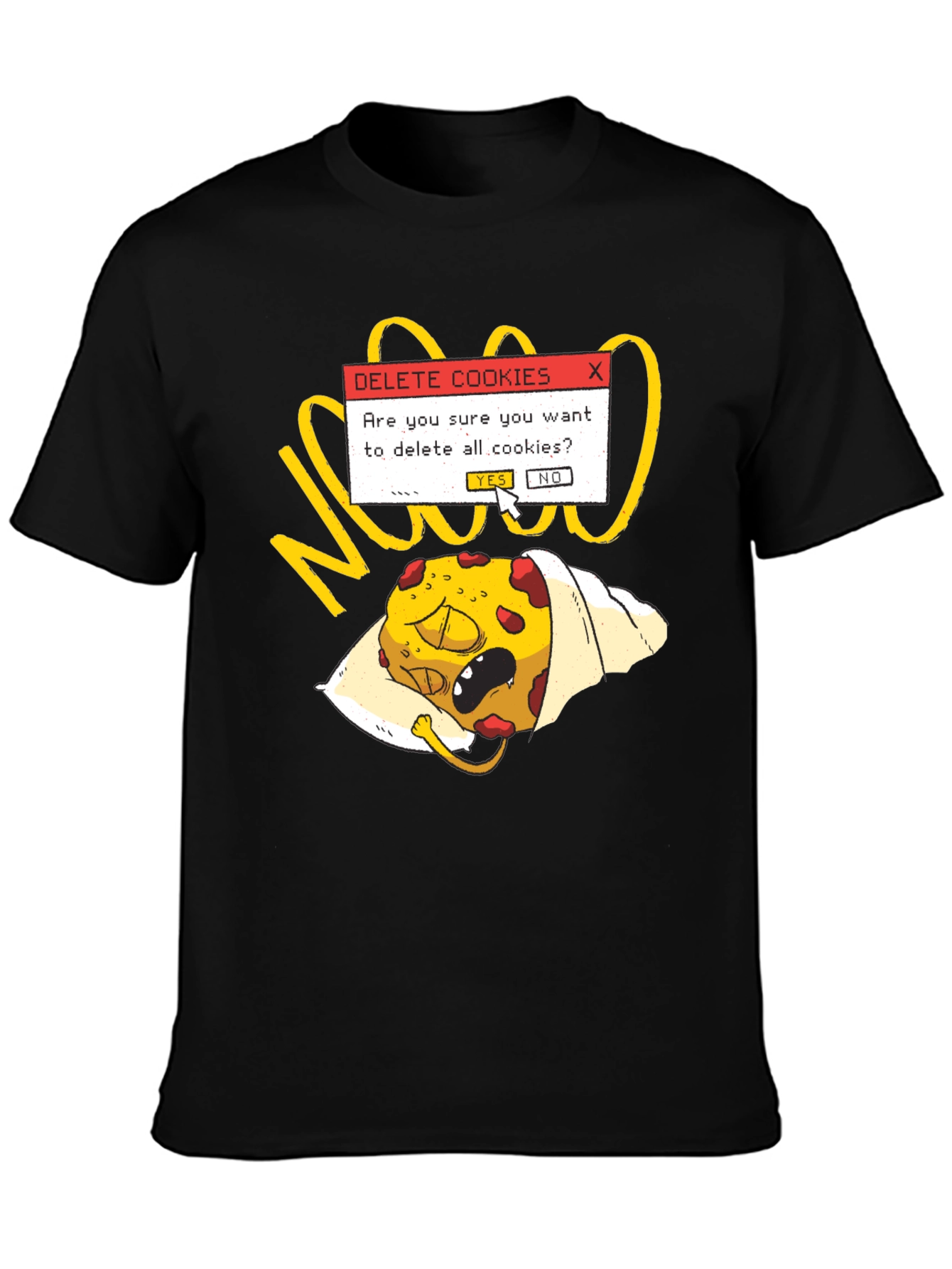 Black Delete Cookies T-Shirt - Funny Geek Tee view 3