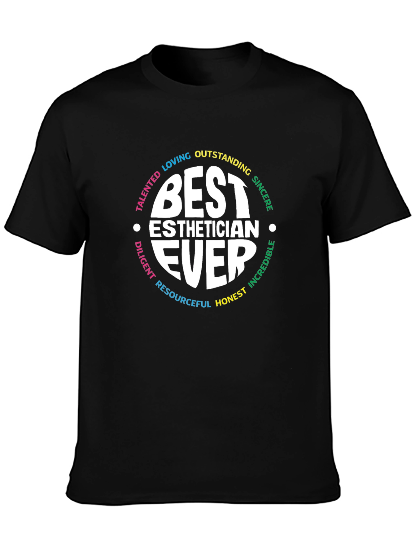 Black Best Esthetician Ever T-Shirt view 3