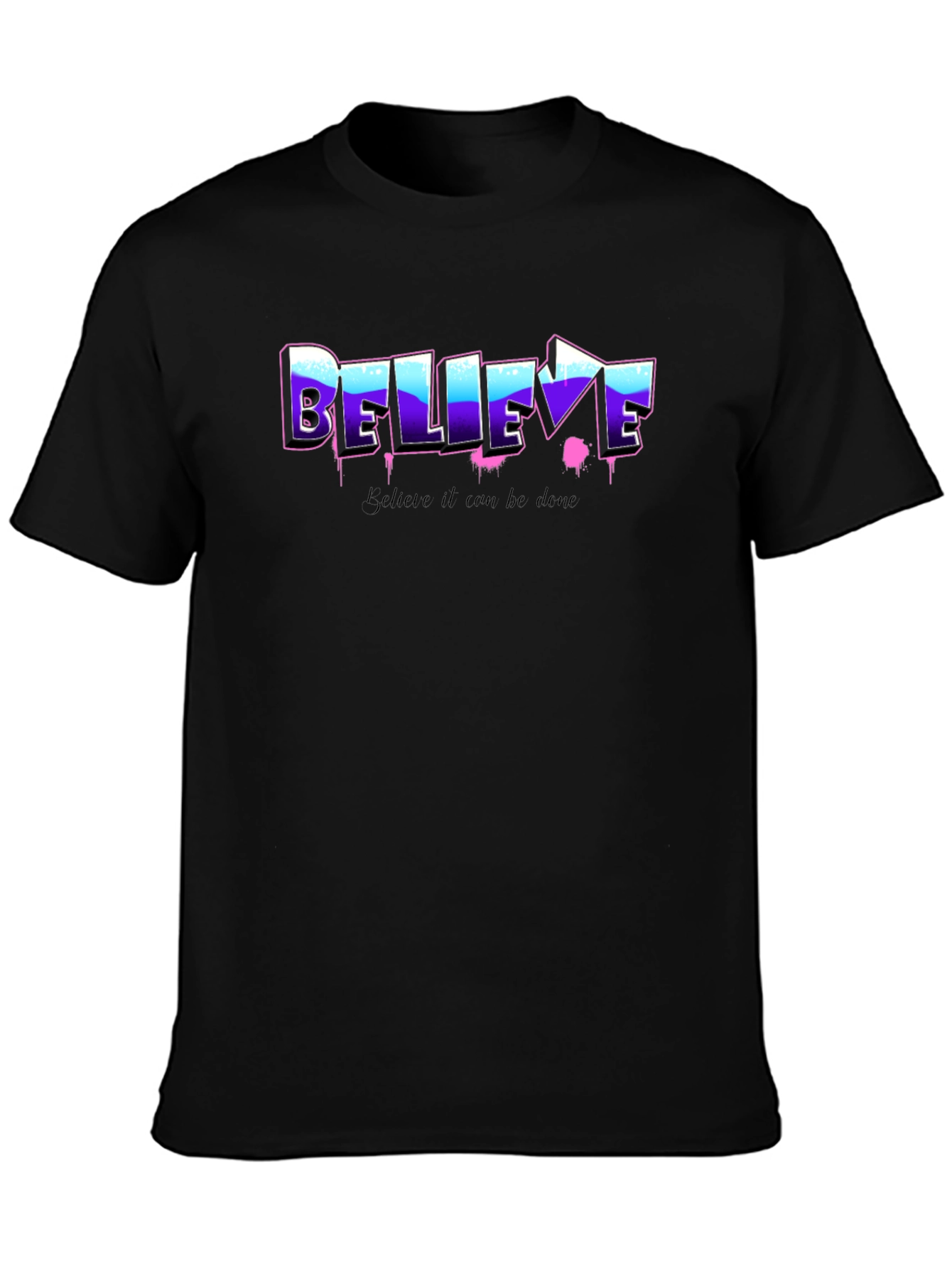 Black Believe Graphic Tee - Motivational Shirt view 3