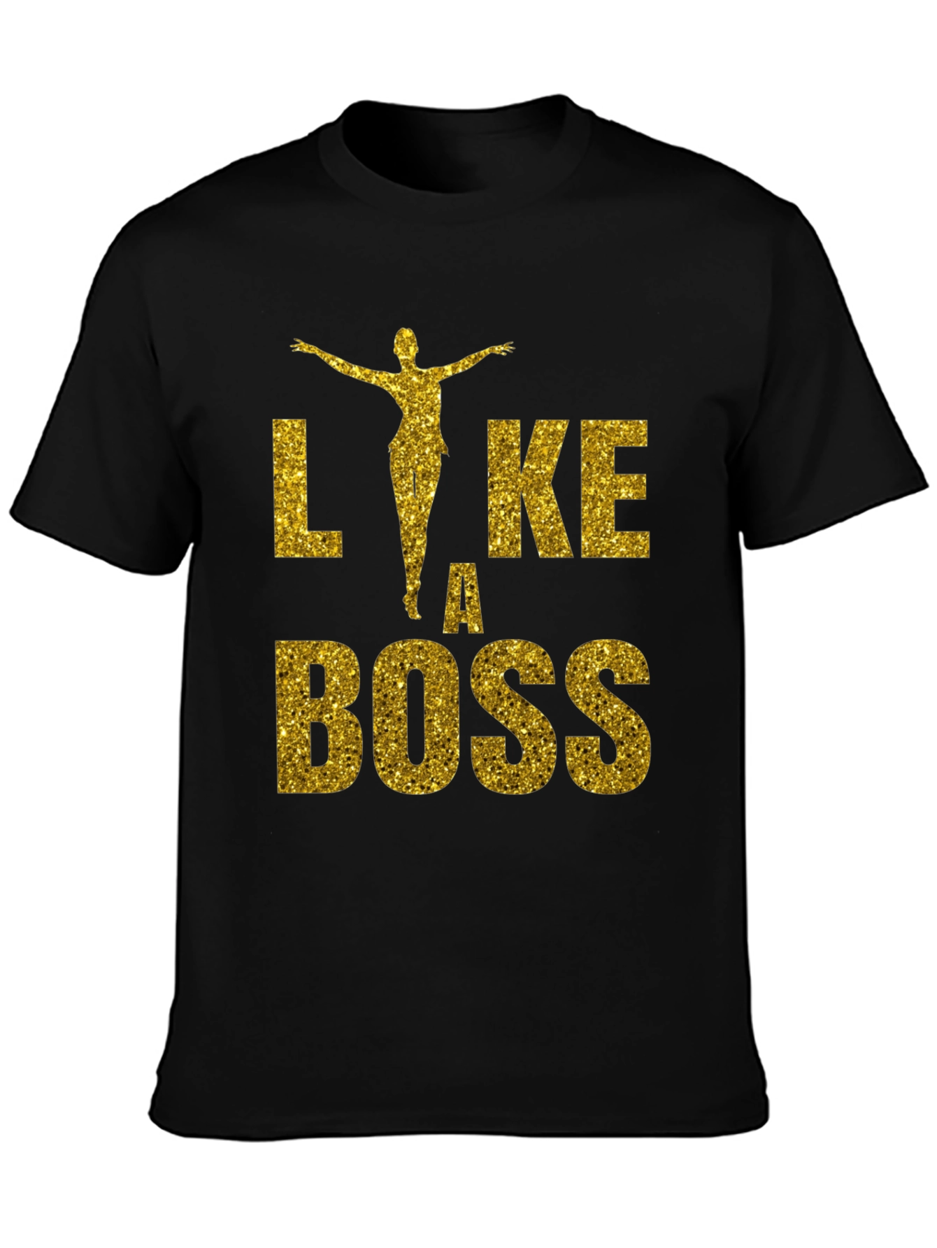 Black Like A Boss Glitter Graphic T-Shirt view 3
