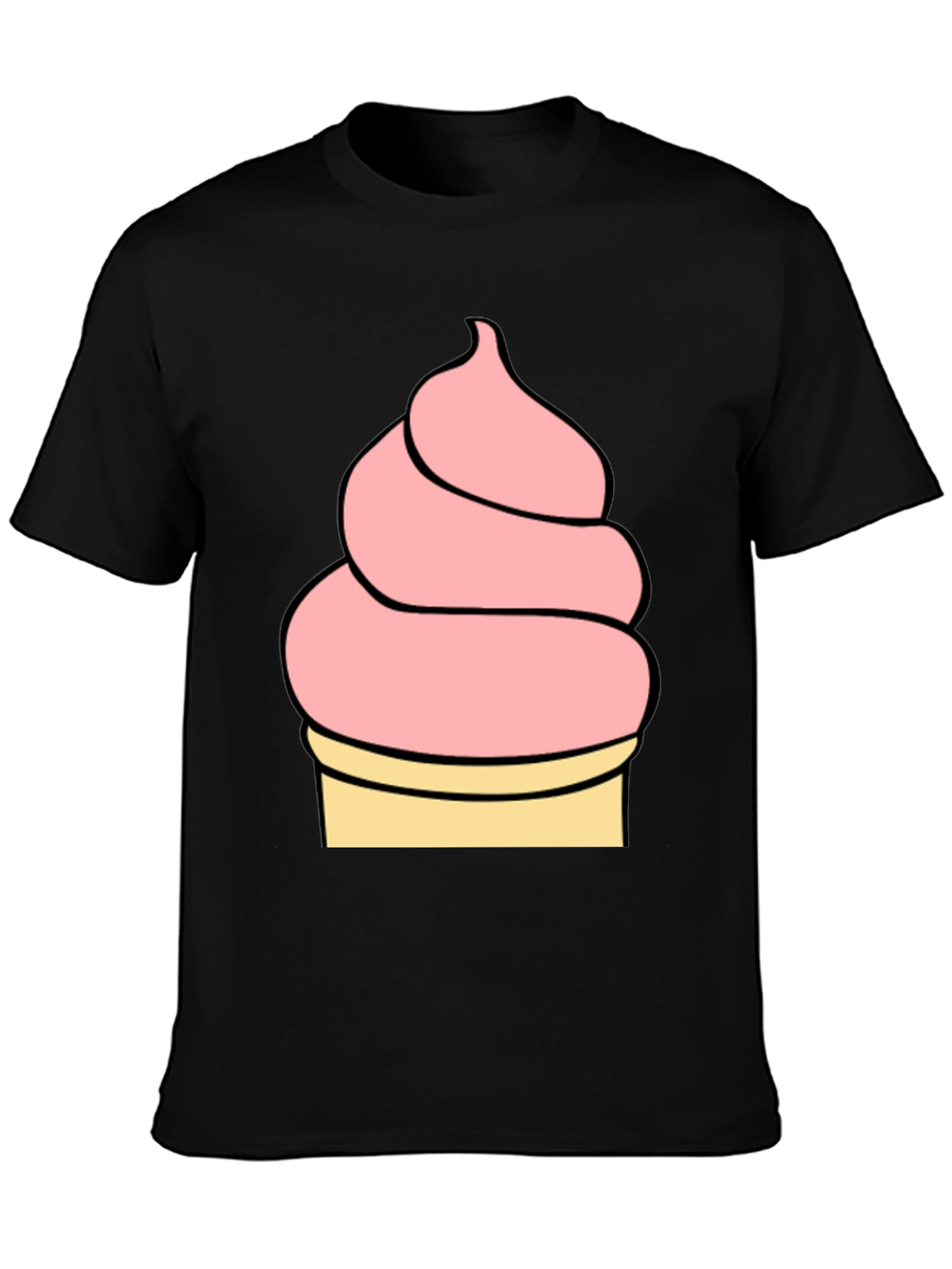 Black Ice Cream Graphic Tee - Black Unisex T-Shirt view 3