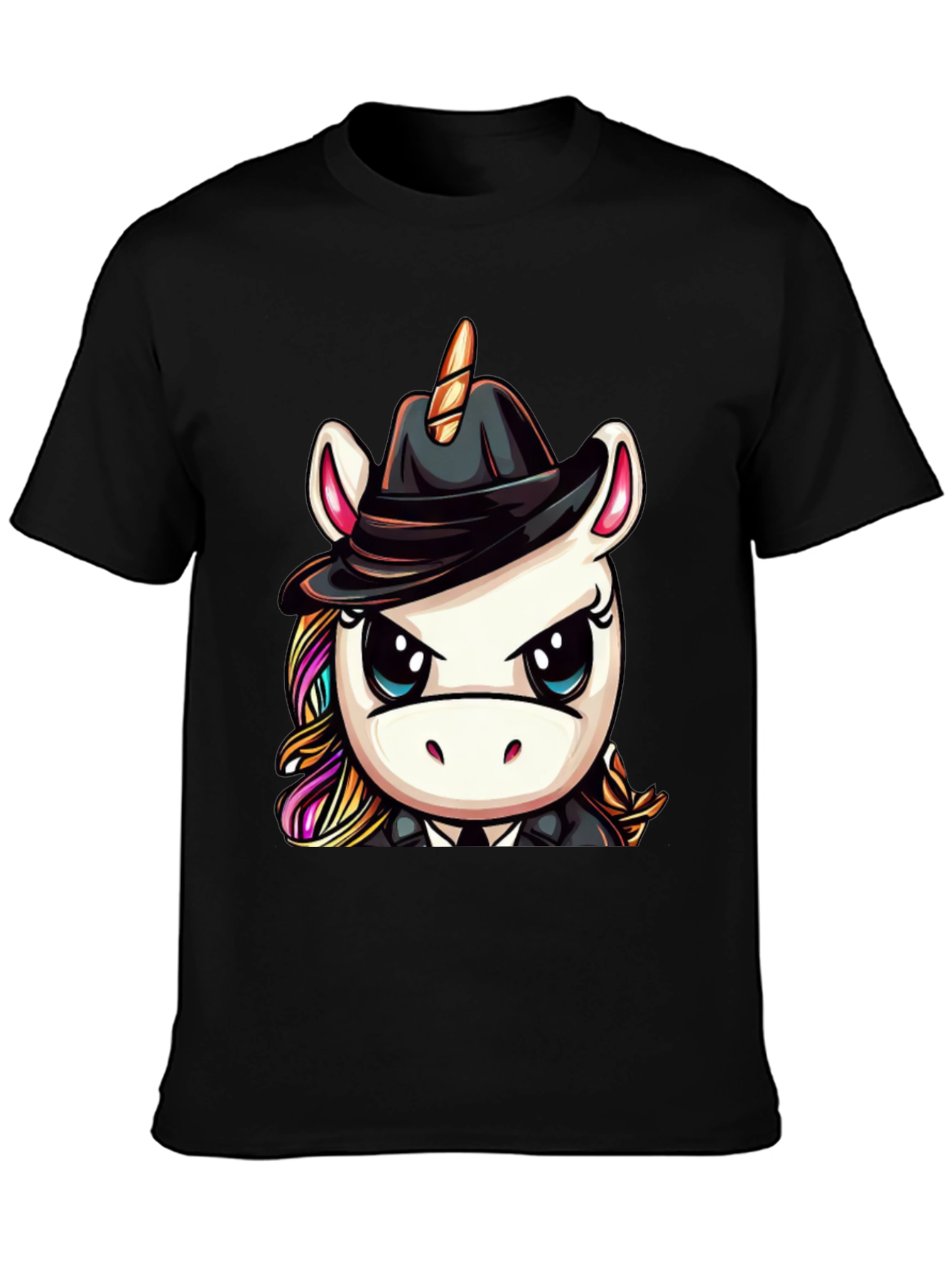 Black Unicorn Mafia Boss Graphic Tee - Black view 3