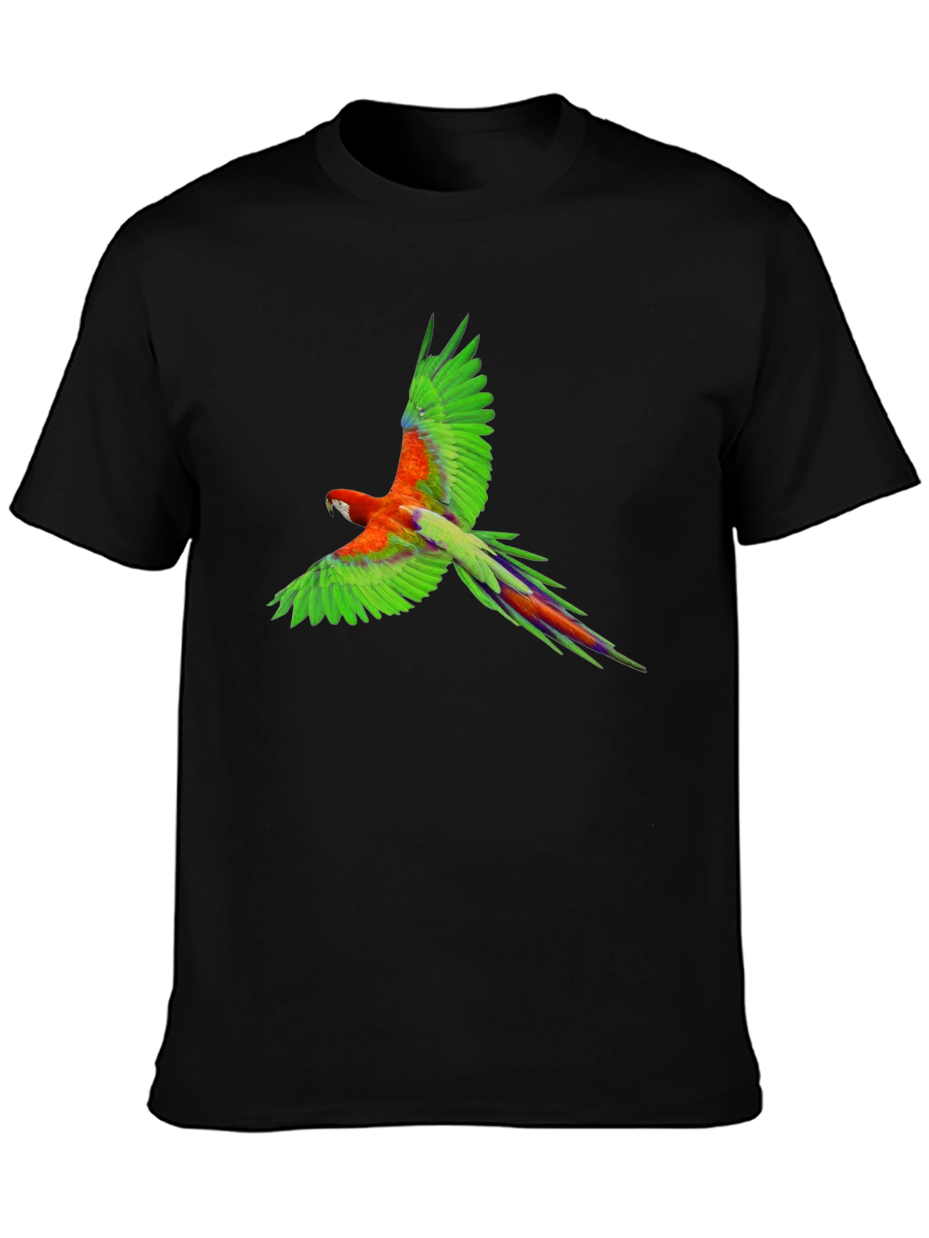 Black Parrot Graphic Print Black T-Shirt view 3