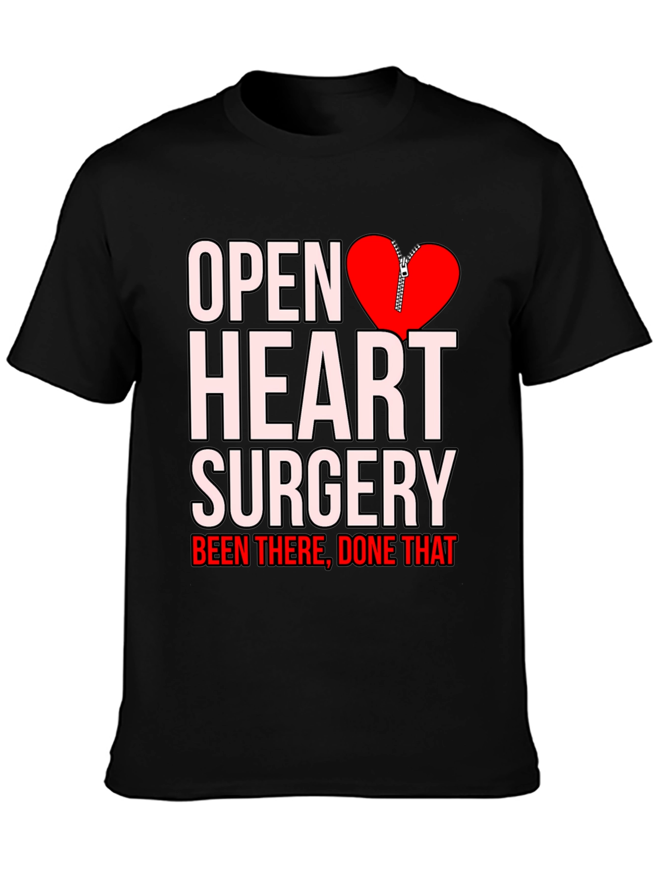 Black Open Heart Surgery Been There Done That T-Shirt view 3